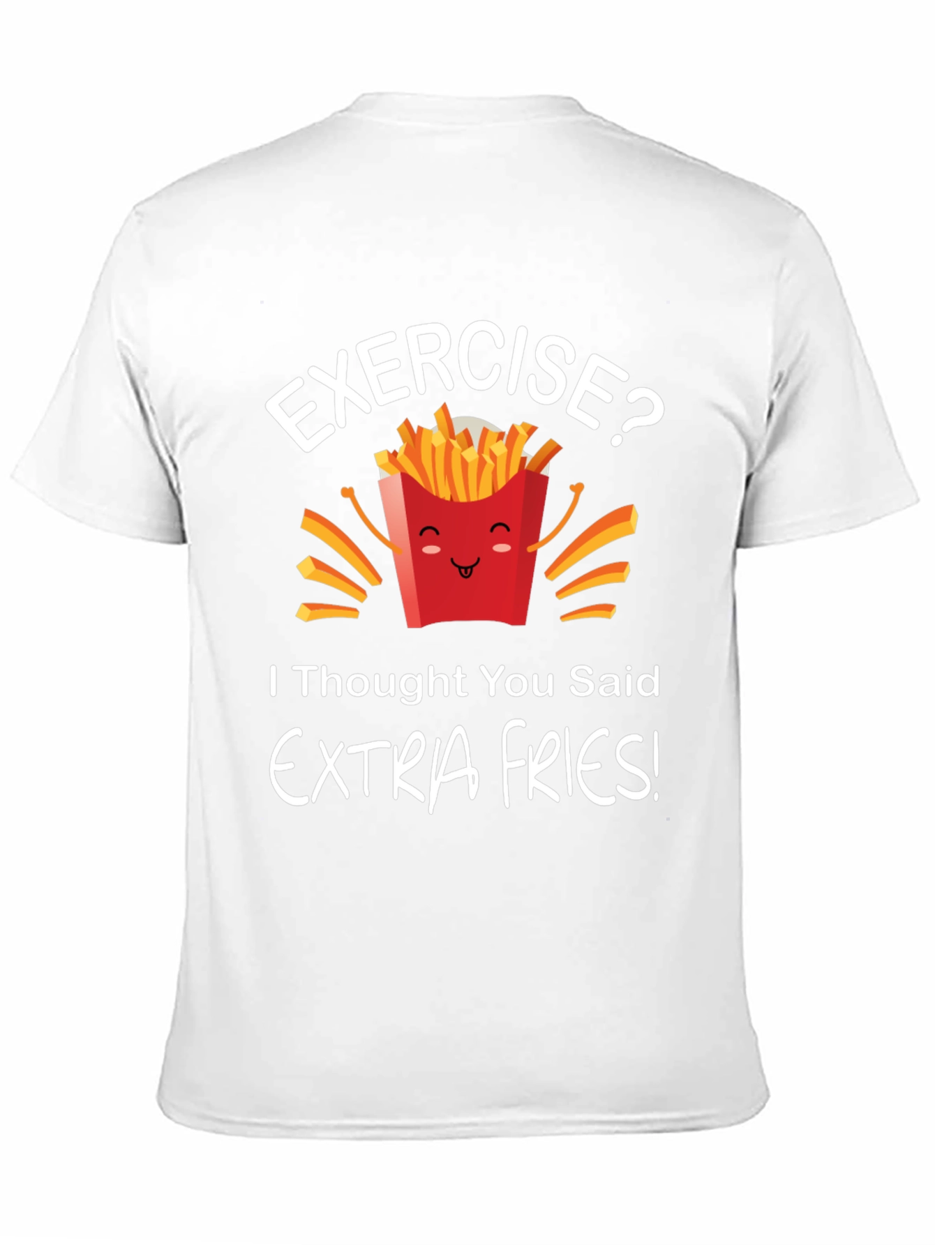 Black Funny 'Extra Fries' Graphic T-Shirt - Unisex view 11