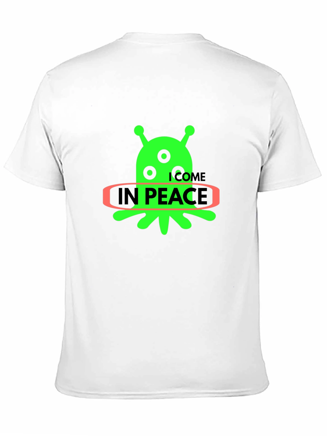 Black Alien "In Peace" Graphic T-Shirt - Black Cotton Blend view 11
