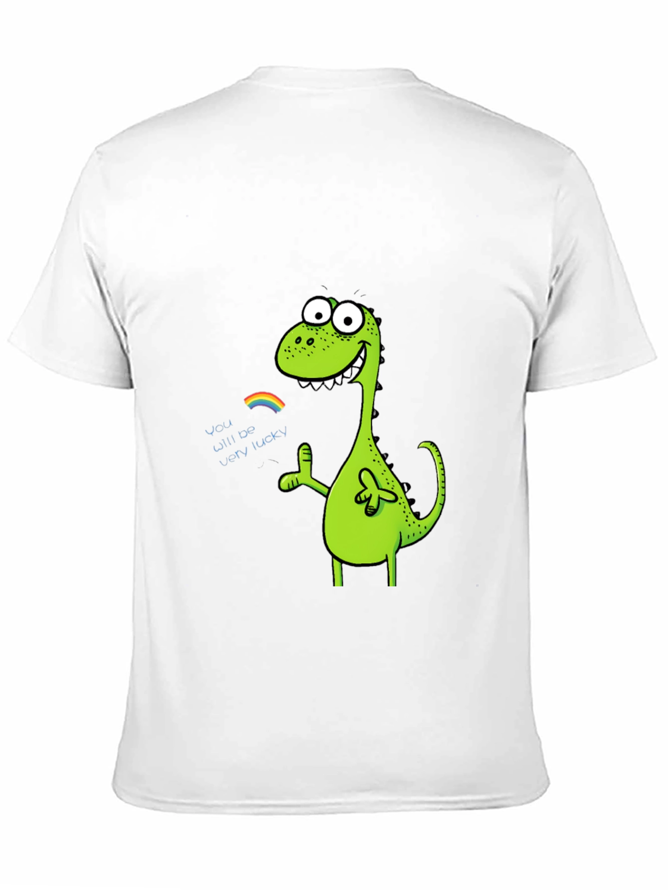 Black Lucky Dinosaur Graphic Tee - Black Cotton Blend view 11