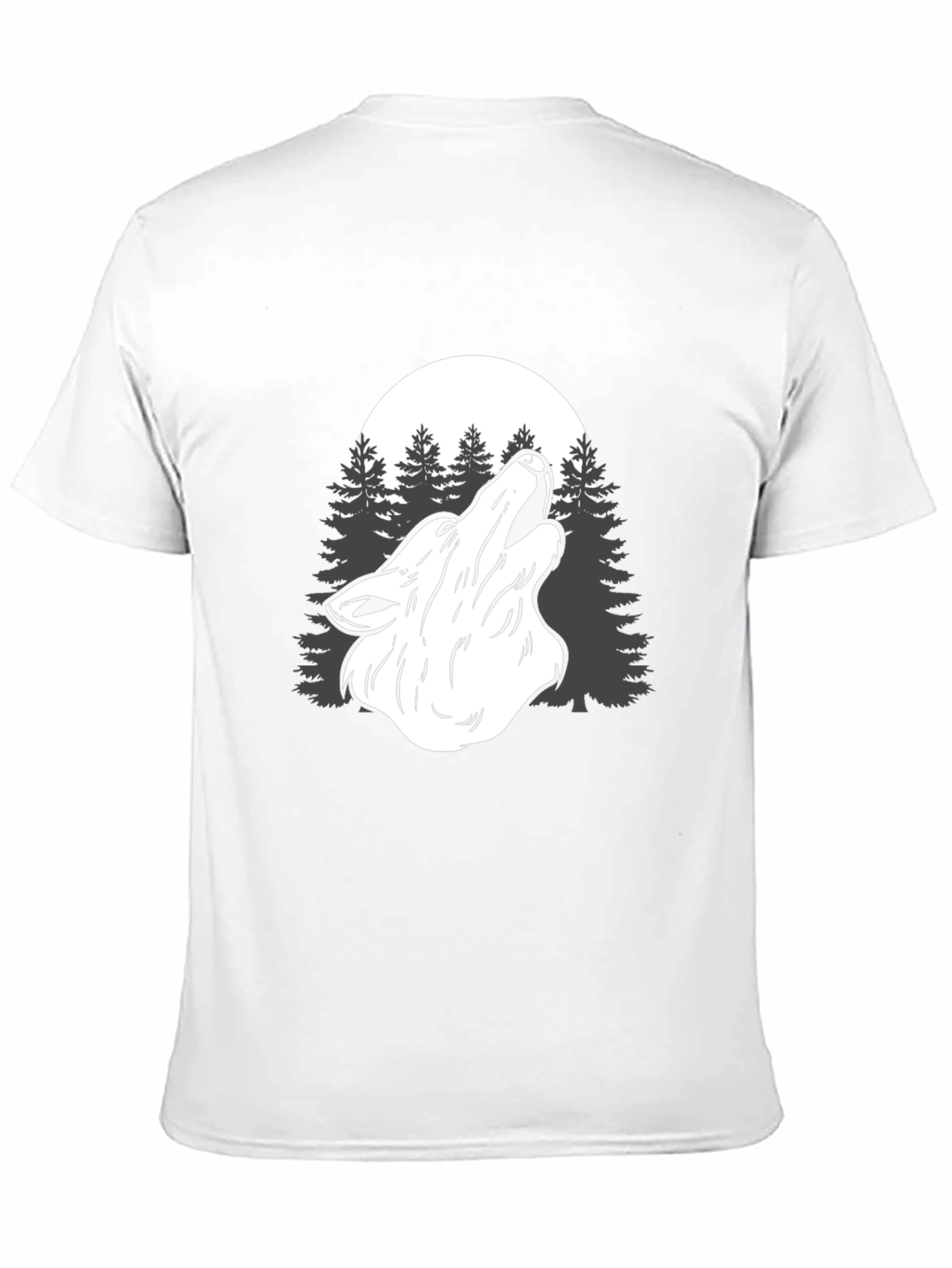 Wolf Howl Moon Graphic T-Shirt - Men's Black Tee - 11