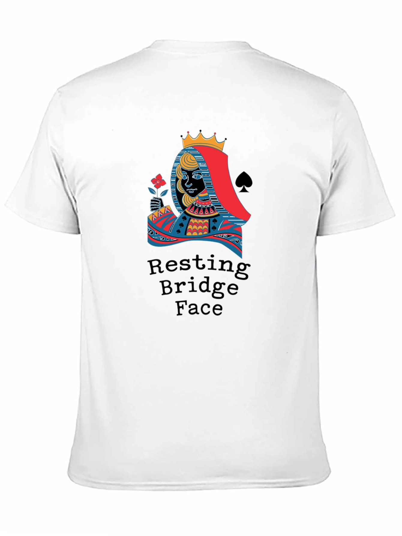 Black Resting Bridge Face T-Shirt - Queen of Spades Design view 11