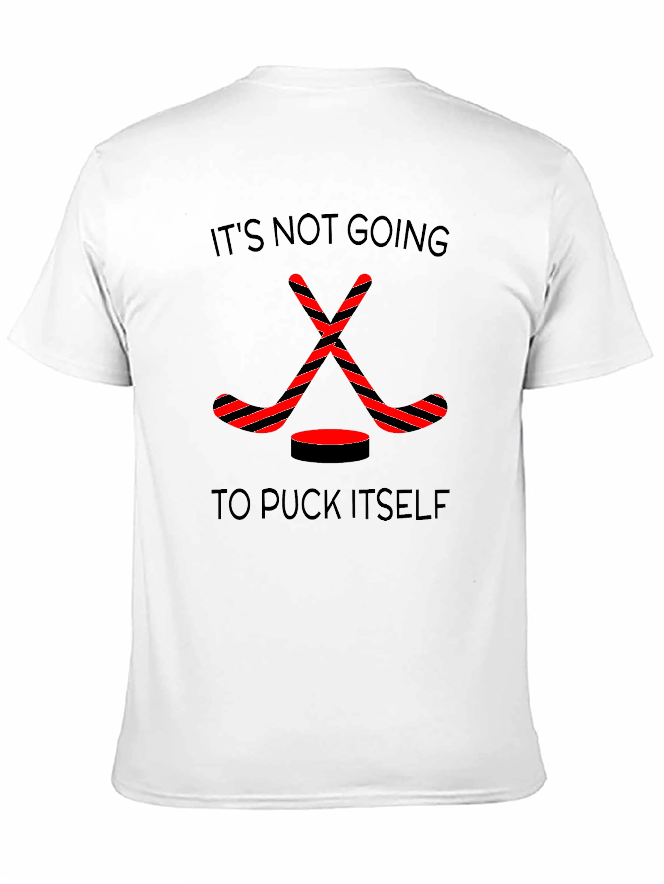 Black Hockey Sticks Graphic Tee: It's Not Going To Puck Itself view 11
