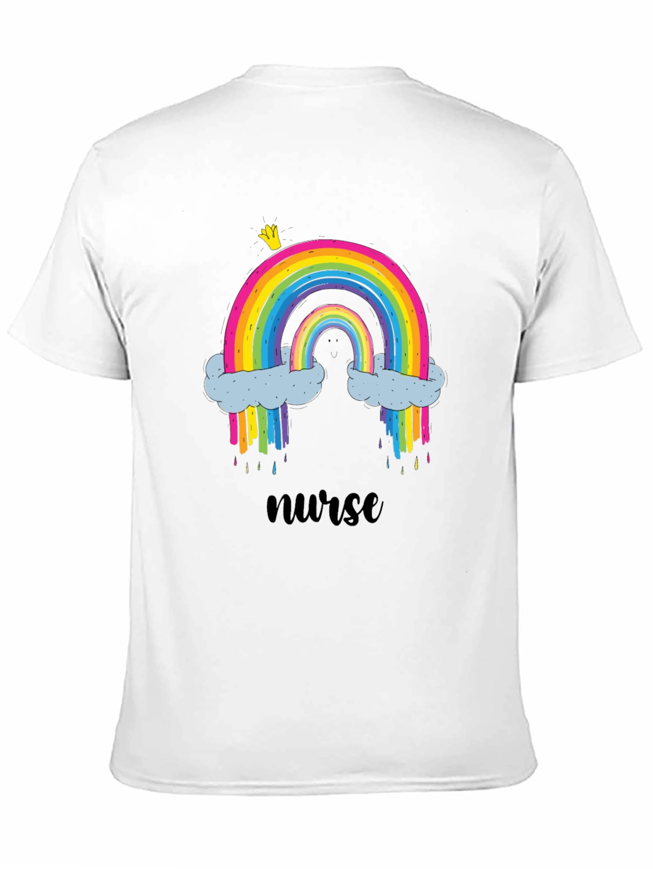 Black Rainbow Nurse T-Shirt - Colorful Graphic Tee view 11