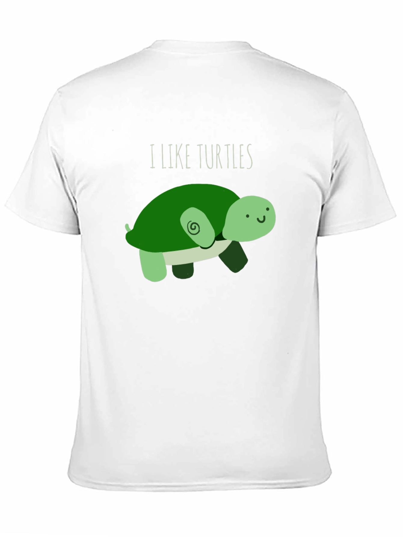 Black I Like Turtles T-Shirt - Cute Cartoon Design view 11