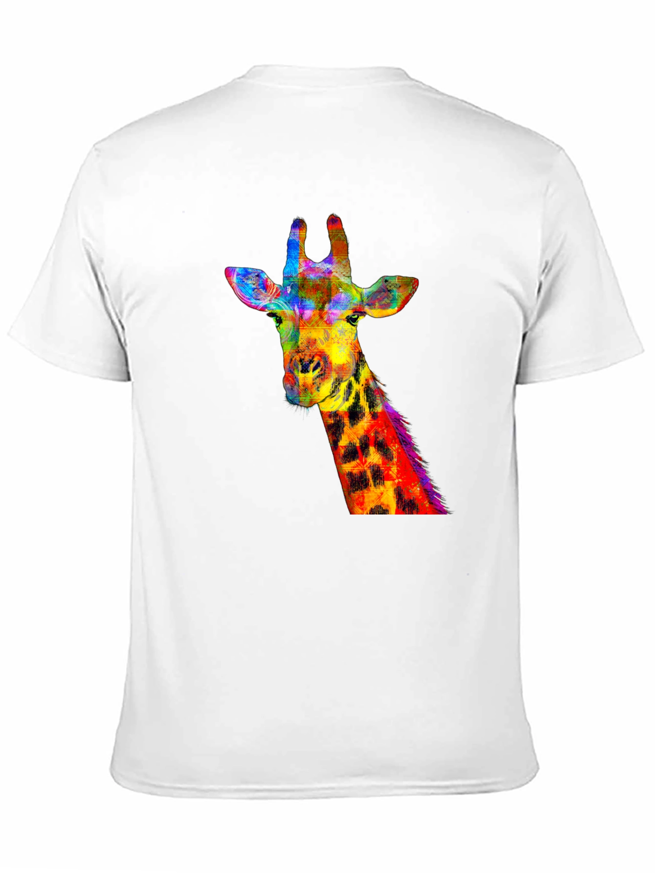 Black Vibrant Giraffe Graphic Tee - Stylish Black T-Shirt view 11