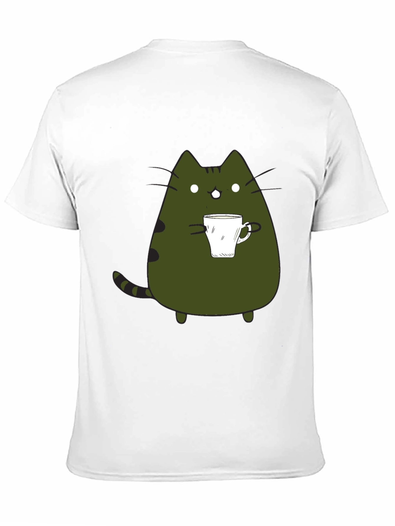 Black Cute Cat Coffee T-Shirt - Black Graphic Tee view 11