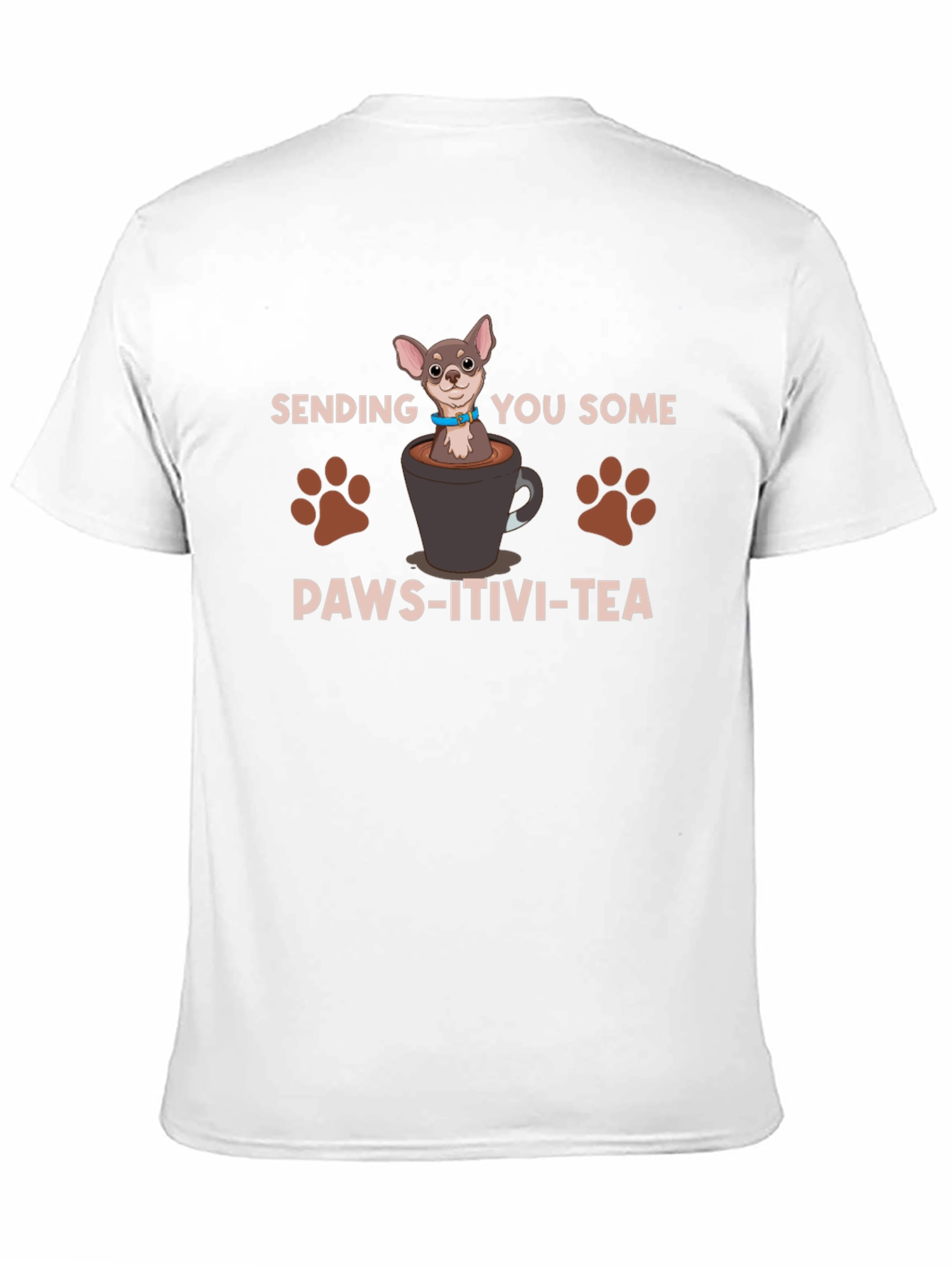 Black Paws-itivity T-Shirt - Chihuahua in a Cup Design view 11