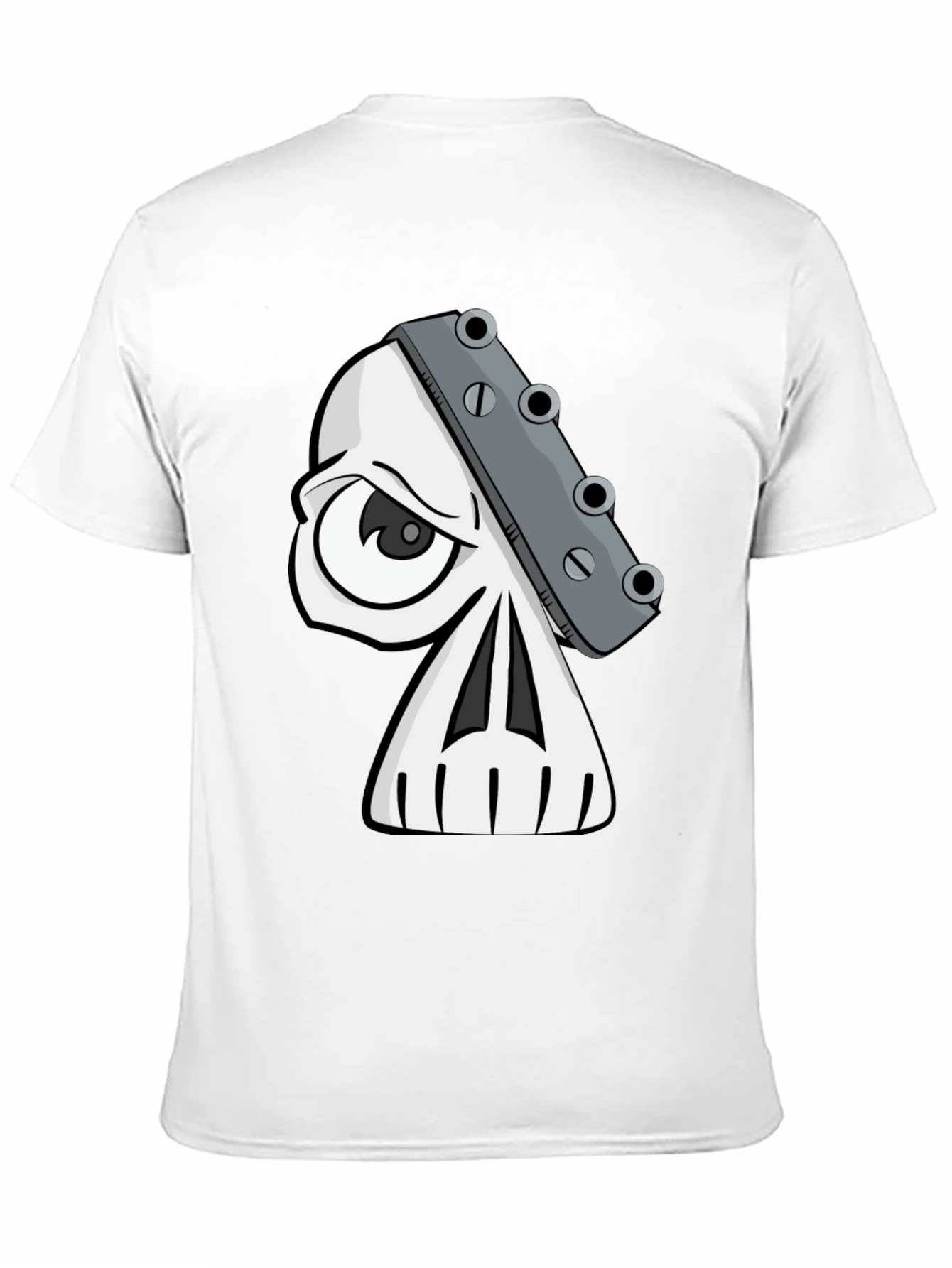 Black Skull Guitar Headstock Graphic T-Shirt view 11
