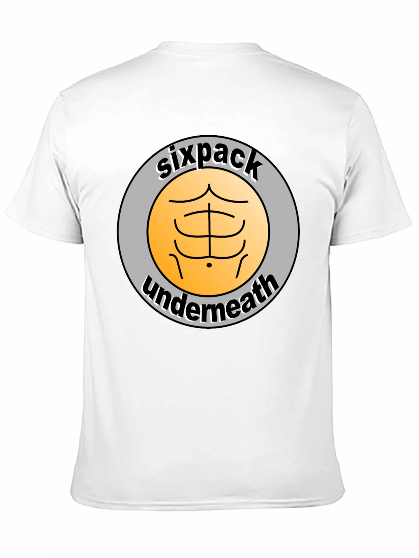 Black Sixpack Underneath Funny Graphic T-Shirt view 11