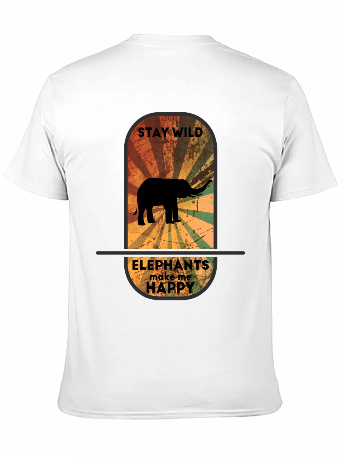 Stay Wild Elephant Graphic Tee - Unisex Black T-Shirt - 11
