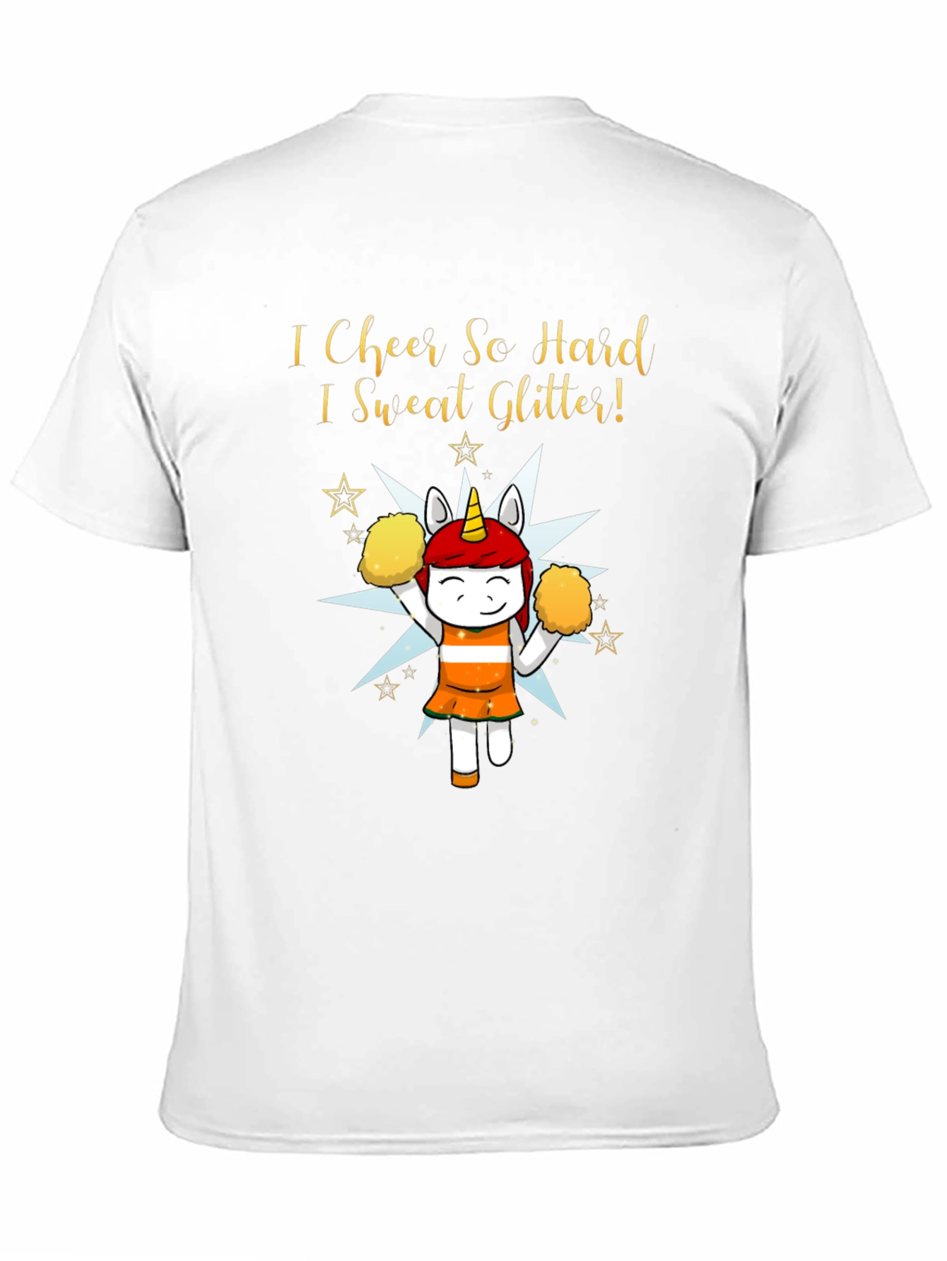 Black Cheerleader Unicorn Graphic T-Shirt view 11