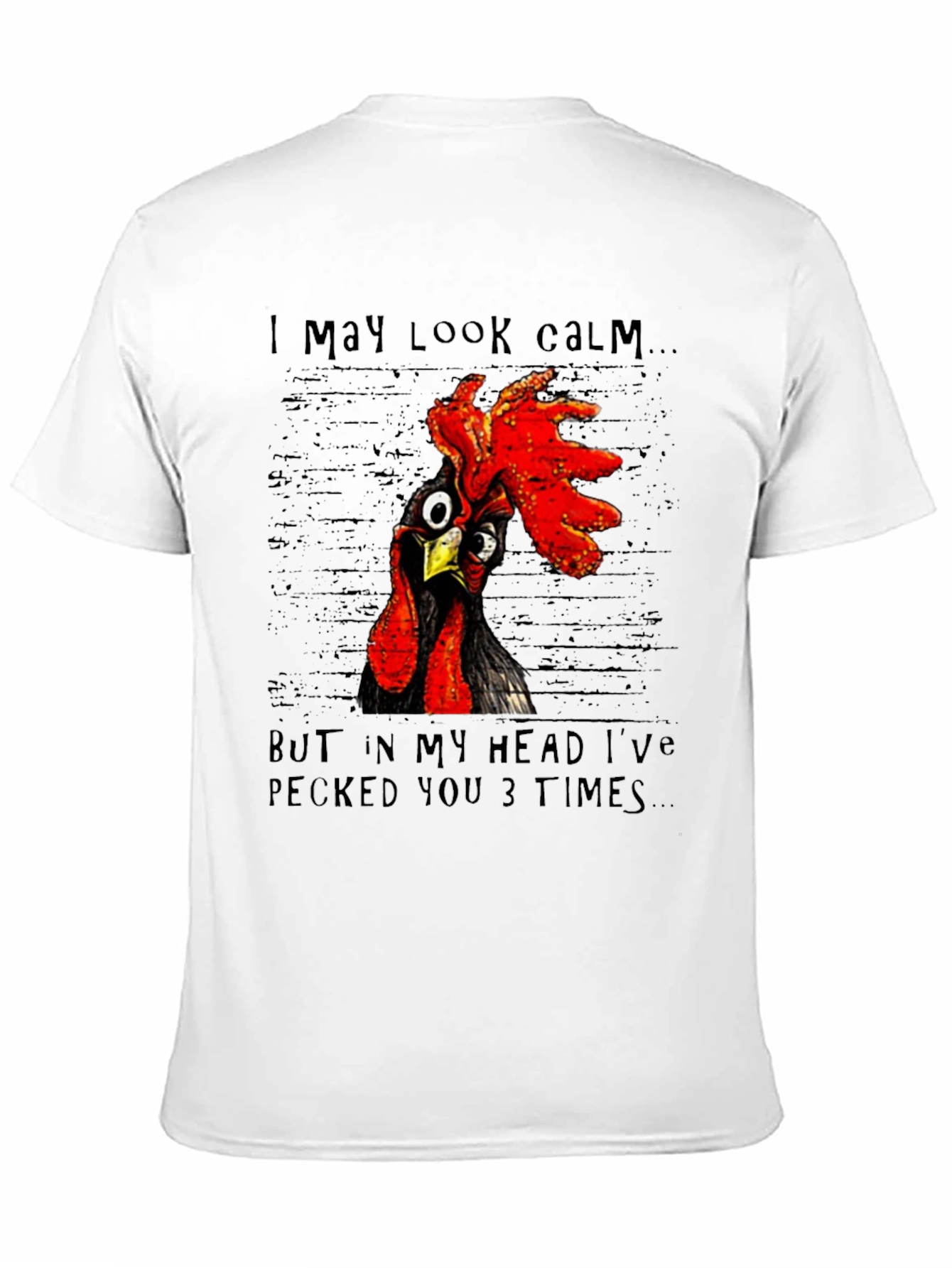 Black Funny Chicken T-Shirt - I May Look Calm view 11