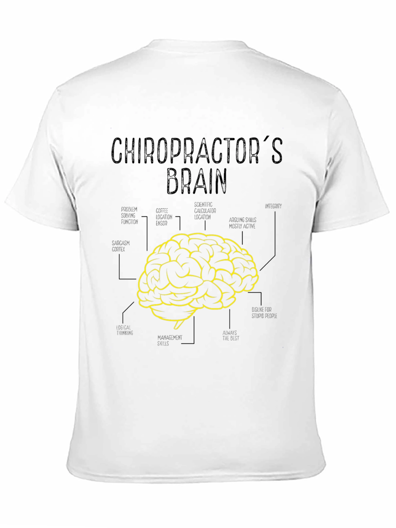 Black Chiropractor's Brain Graphic Tee - Soft Cotton Blend view 11