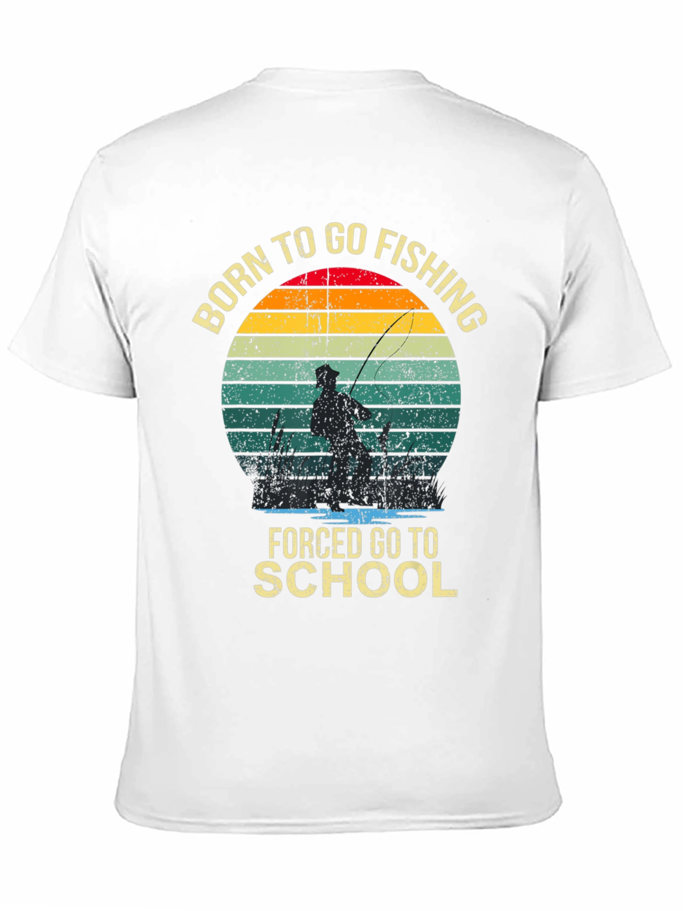 Black Born to Fish Graphic T-Shirt view 11