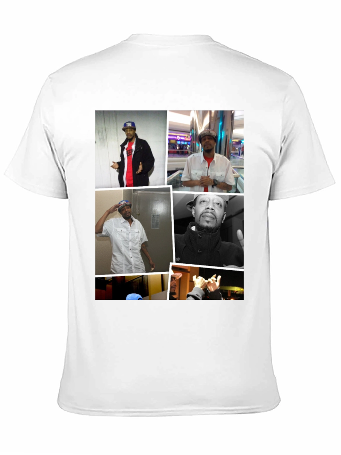 Black Black T-Shirt with Man Collage view 11