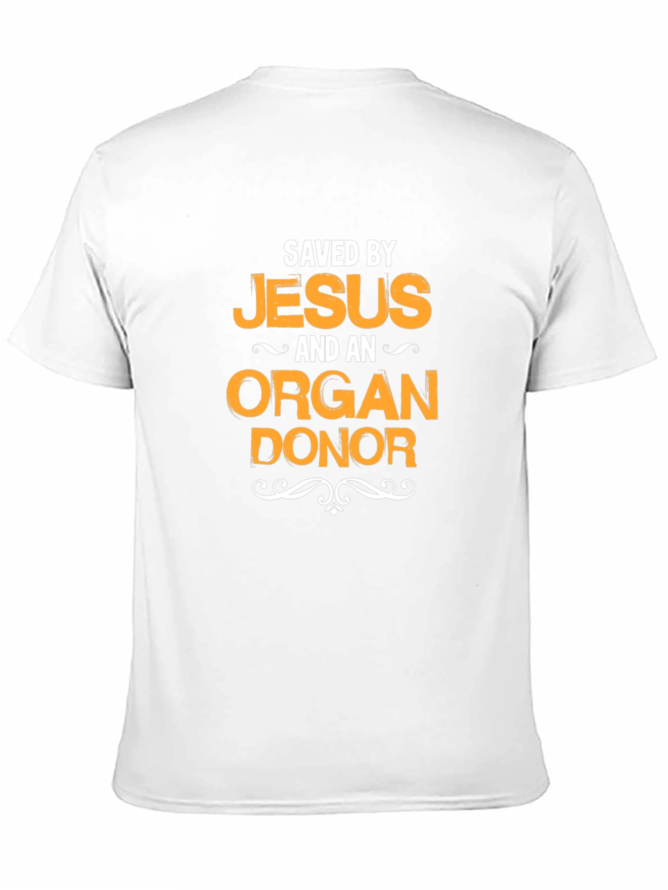Black Saved By Jesus & Organ Donor Black T-Shirt view 11