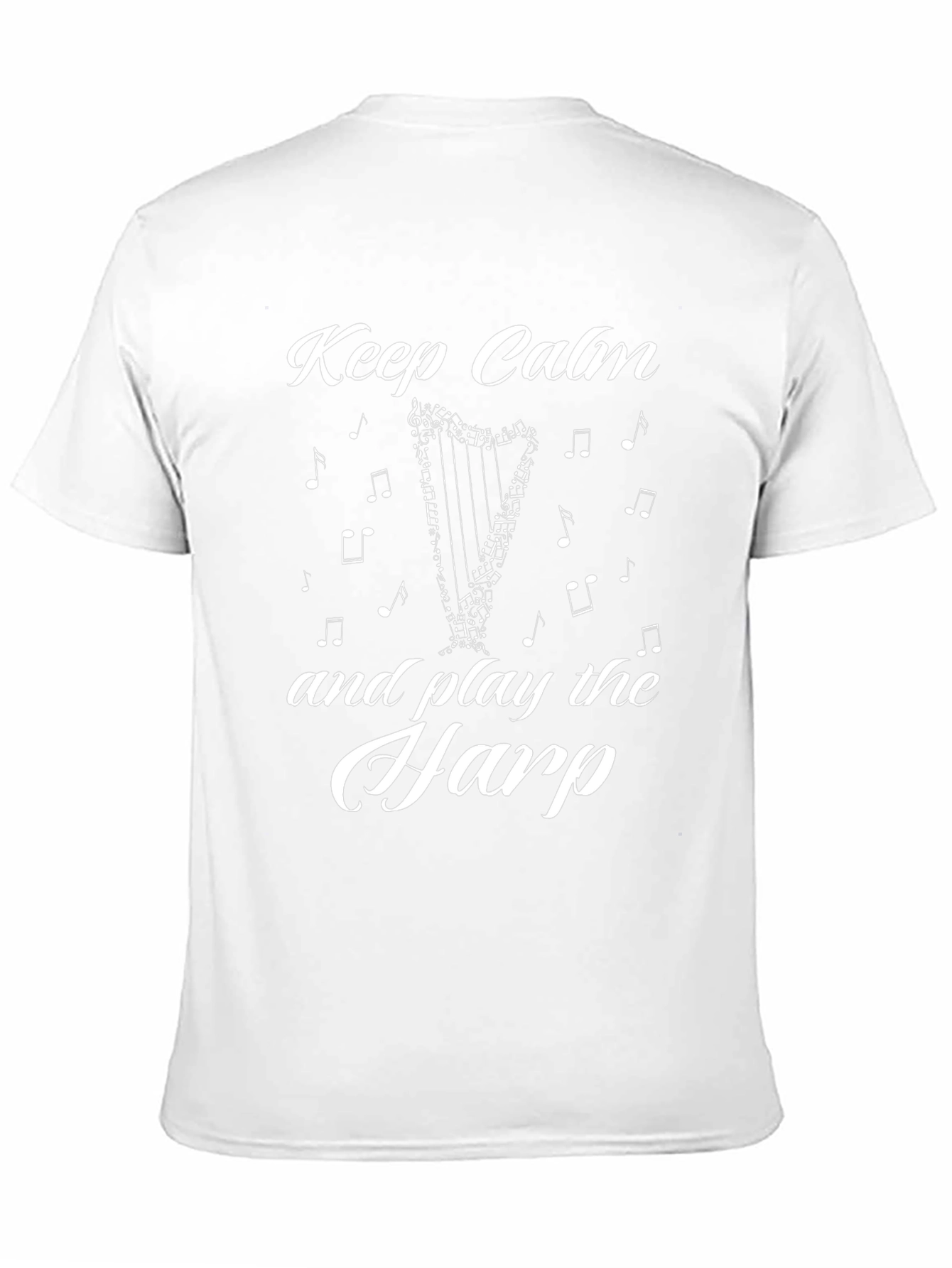 Black Keep Calm and Play the Harp T-Shirt - Black view 11