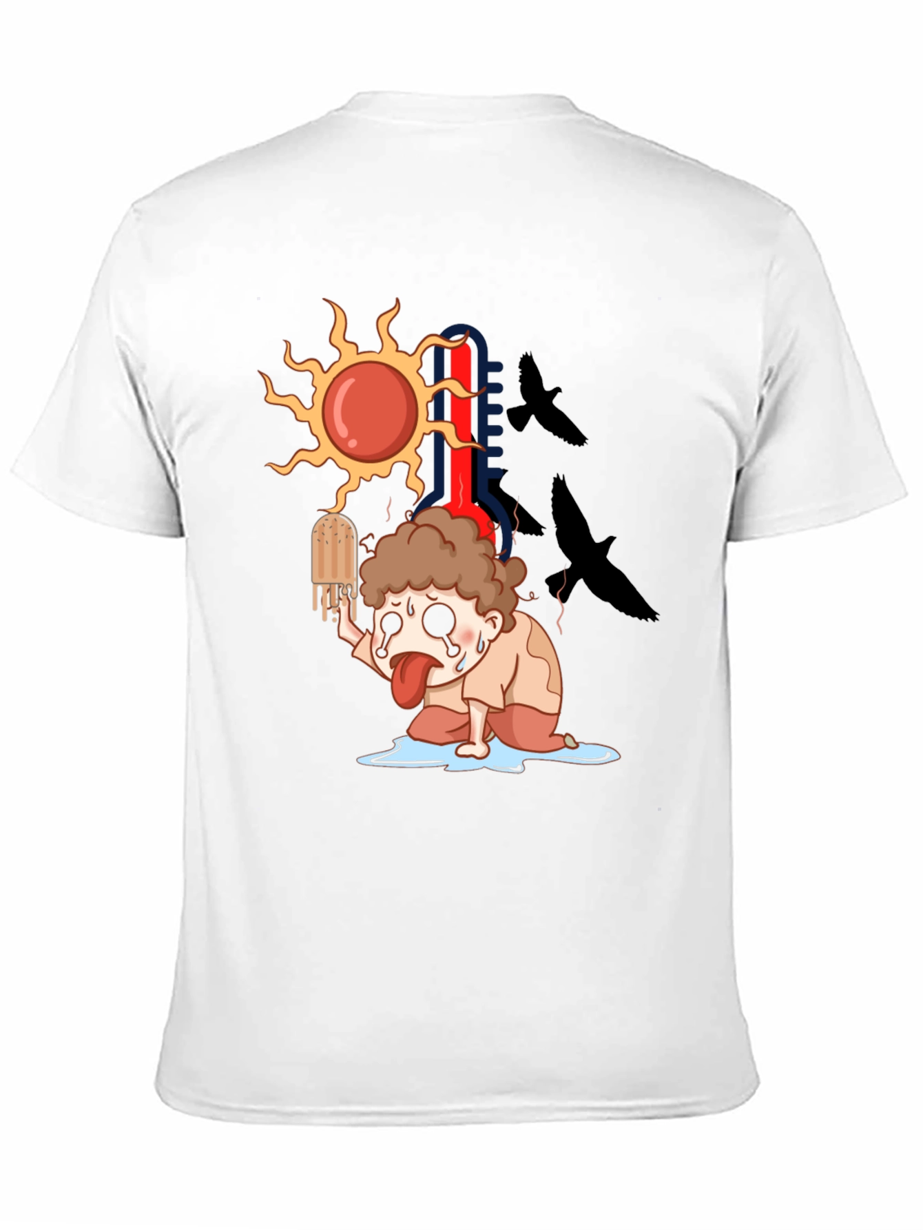 Black Cartoon Graphic Tee - Summer Heat T-Shirt view 11