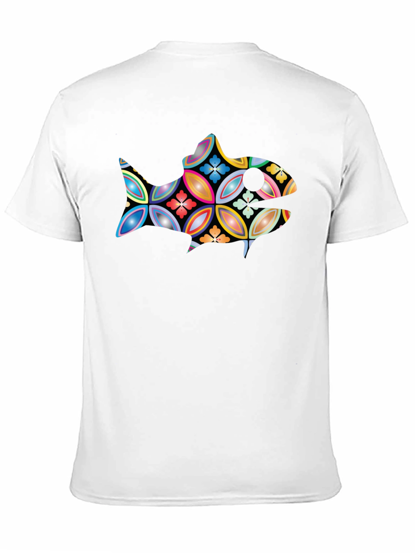 Black Abstract Fish Graphic Black T-Shirt view 11