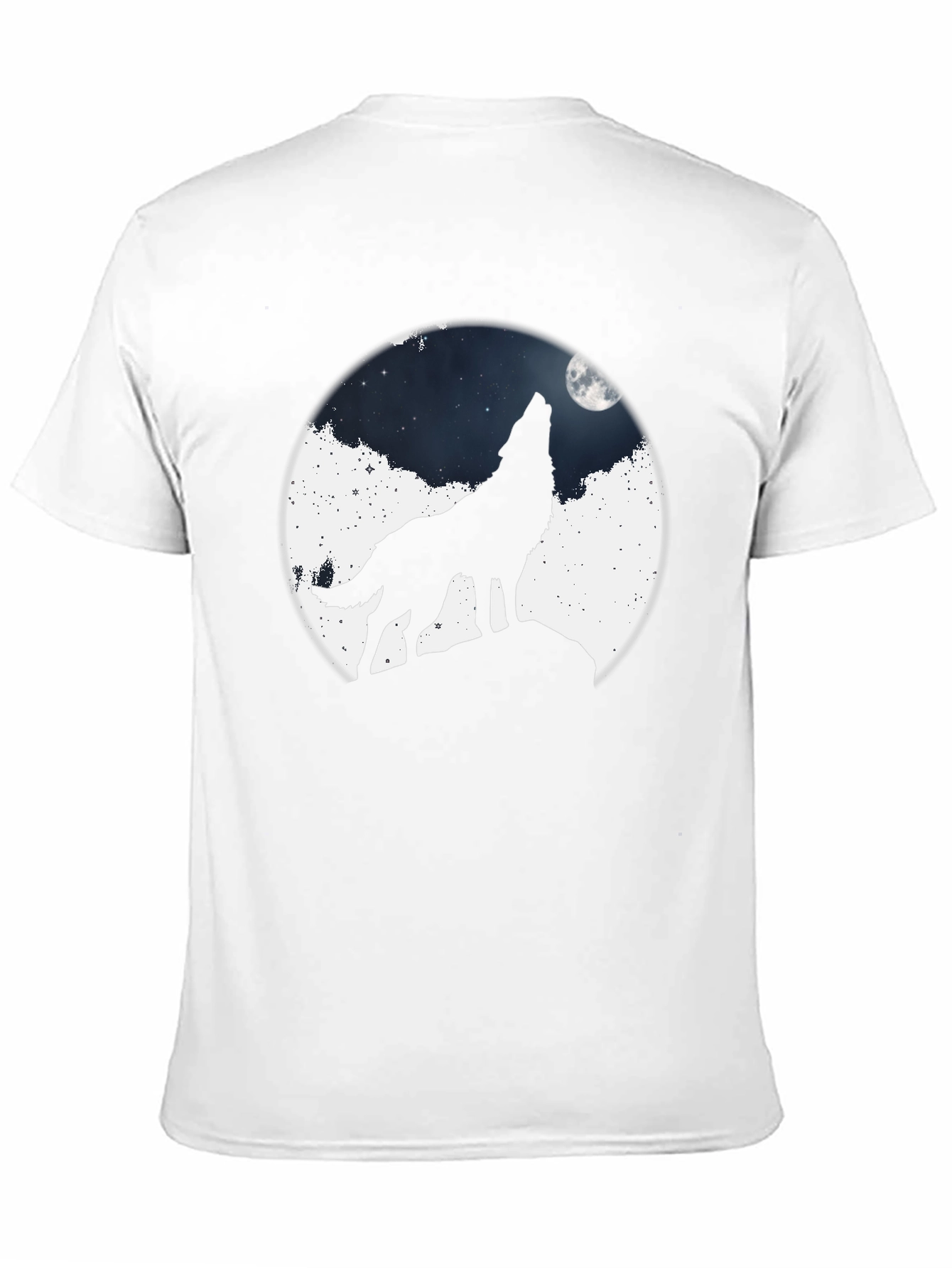 Black Wolf Howling at Moon Graphic T-Shirt view 11