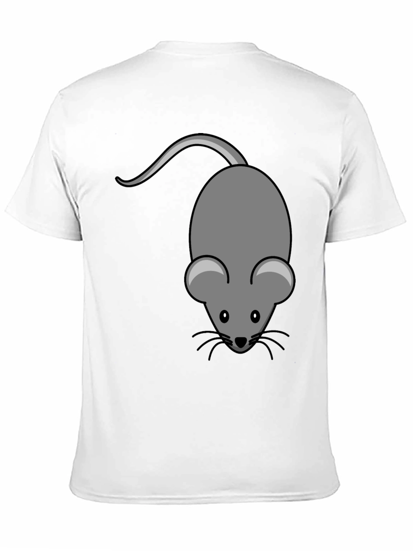Black Cute Mouse Graphic Tee - Unisex Black T-Shirt view 11