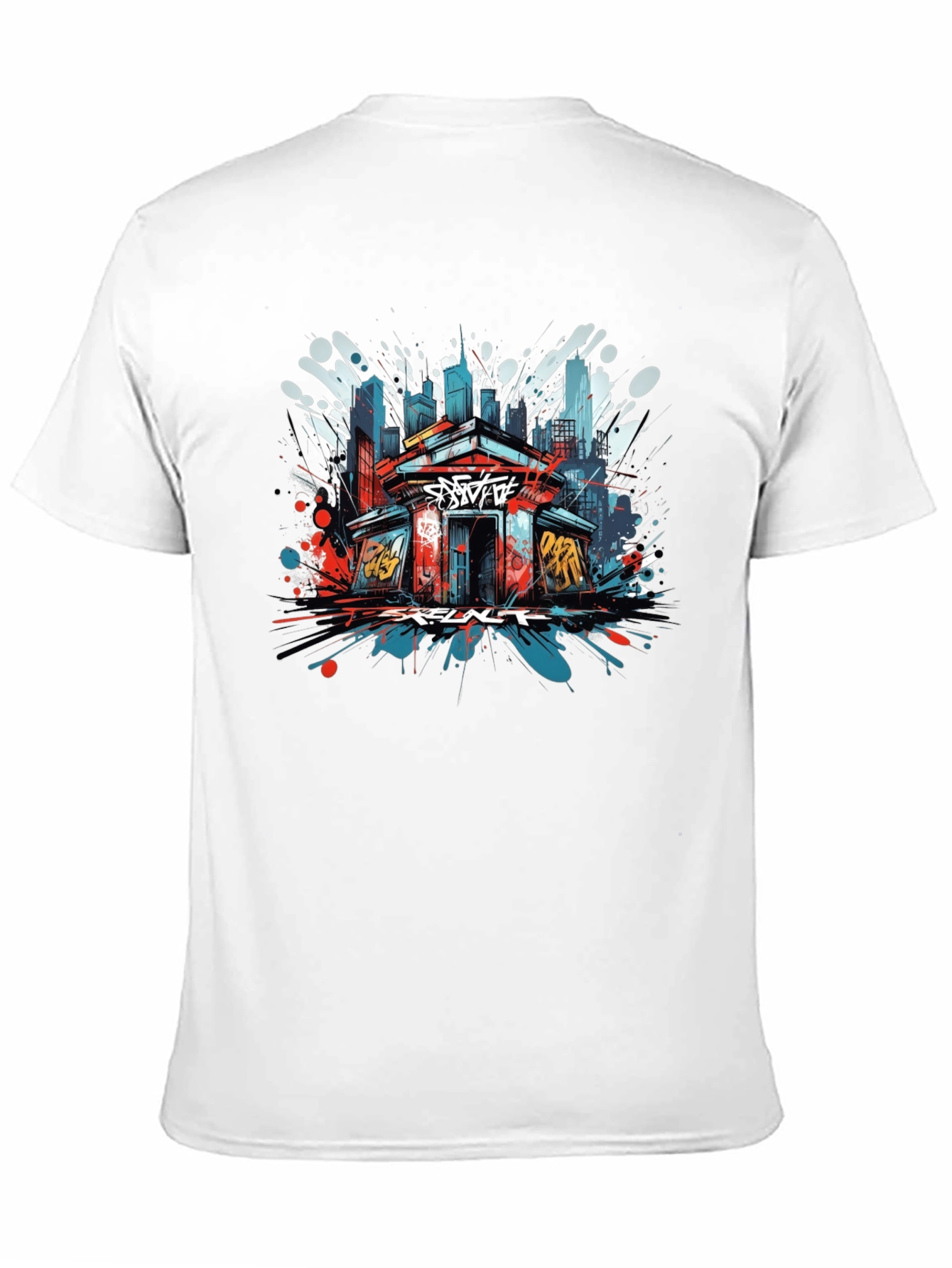 Black Urban Graffiti Art T-Shirt view 11