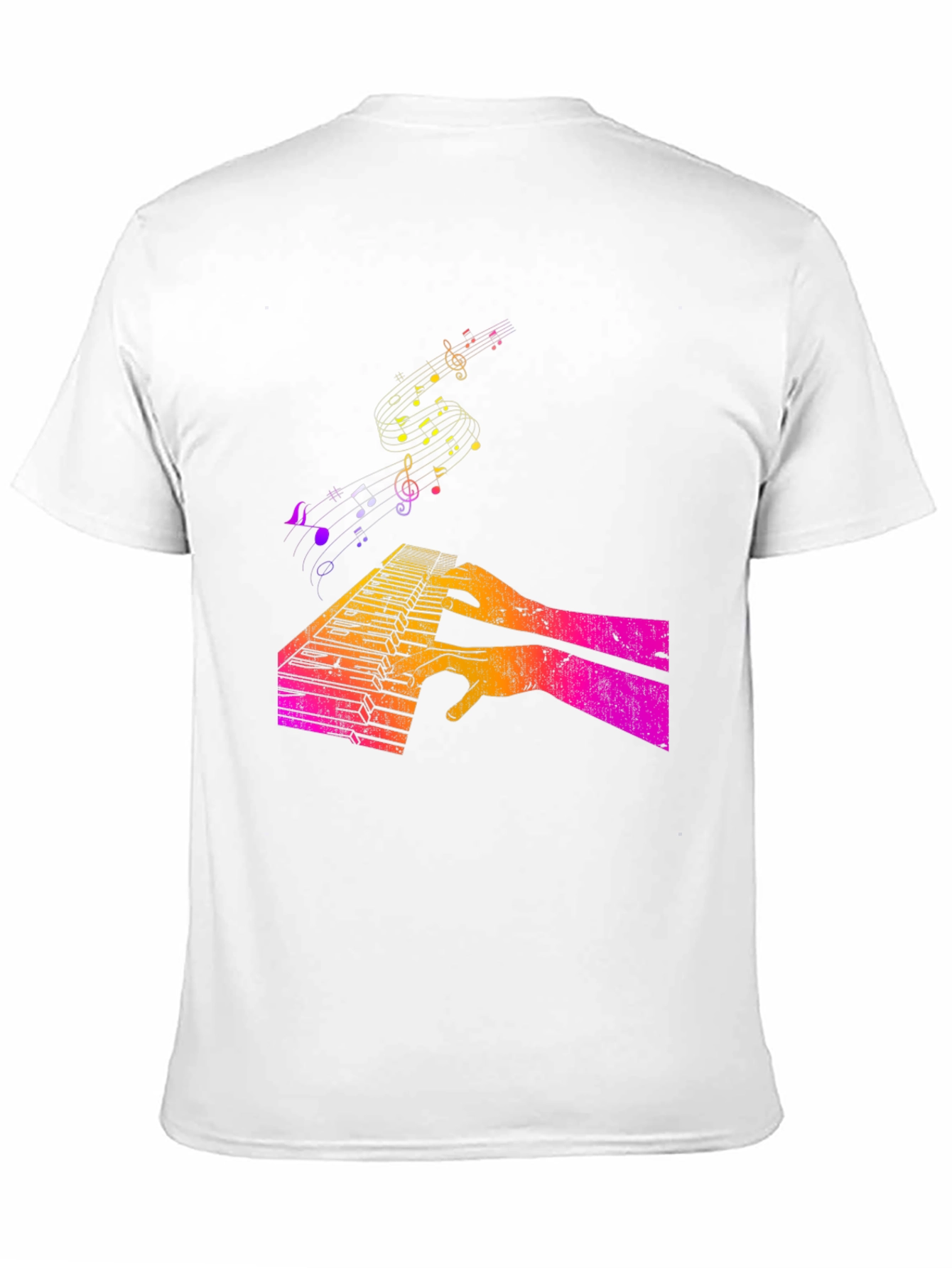 Black Piano Keys & Music Notes Graphic T-Shirt view 11