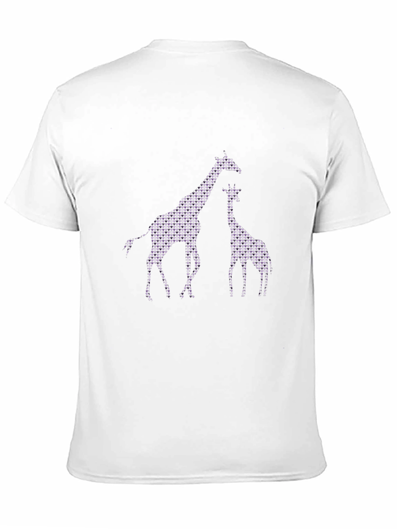 Black Giraffe Heart Patterned Black T-Shirt view 11