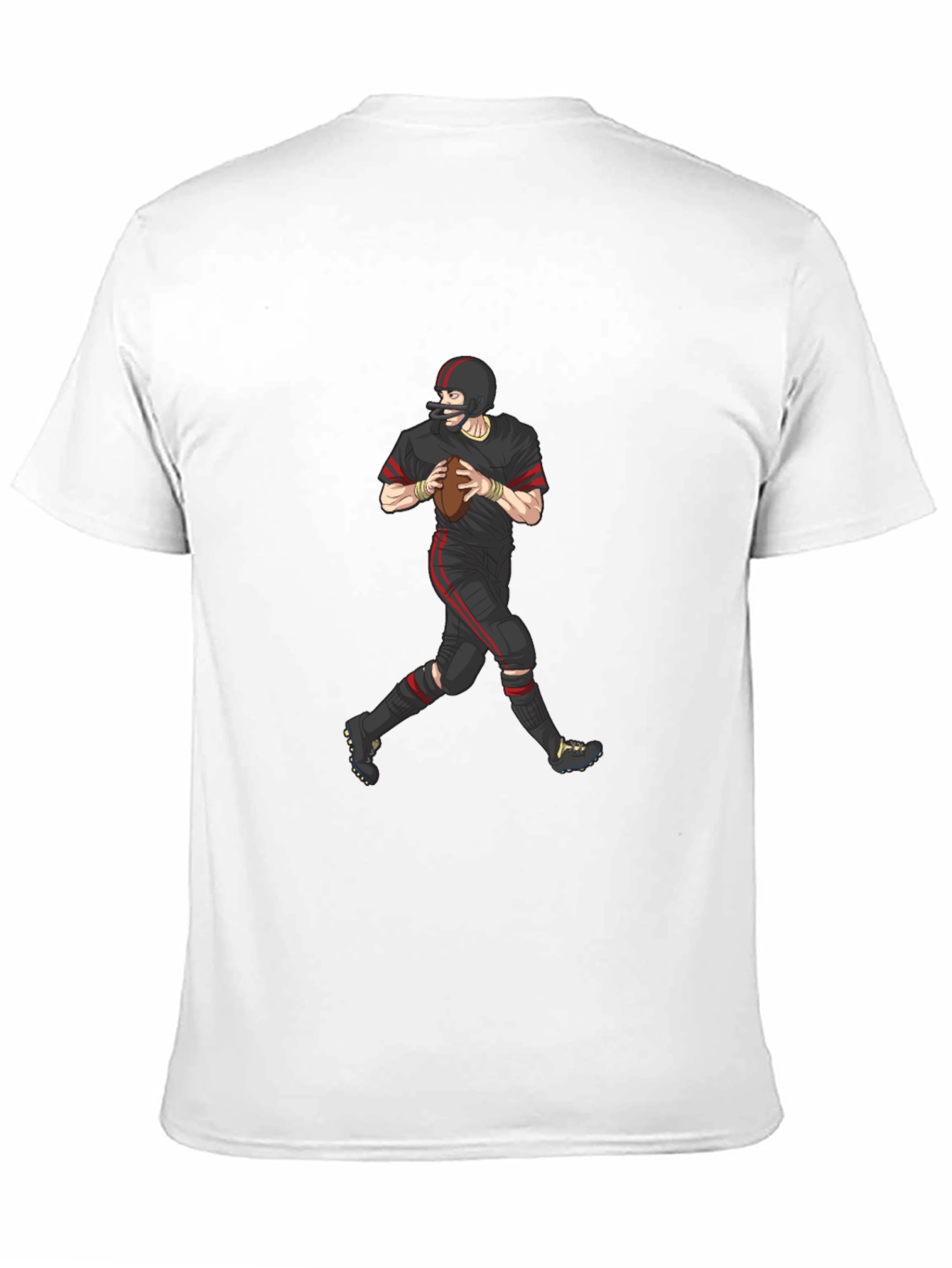 Black Vintage Football Player Graphic T-Shirt - Black view 11