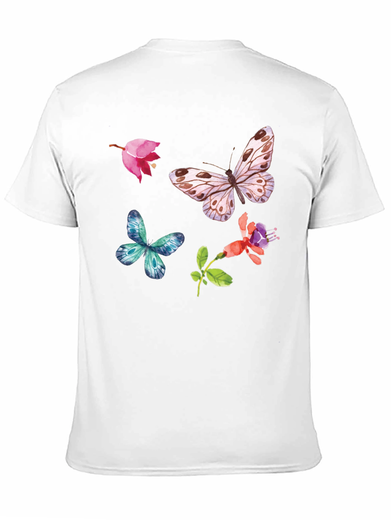 Black Floral Butterfly Graphic Tee - Black Casual Top view 11