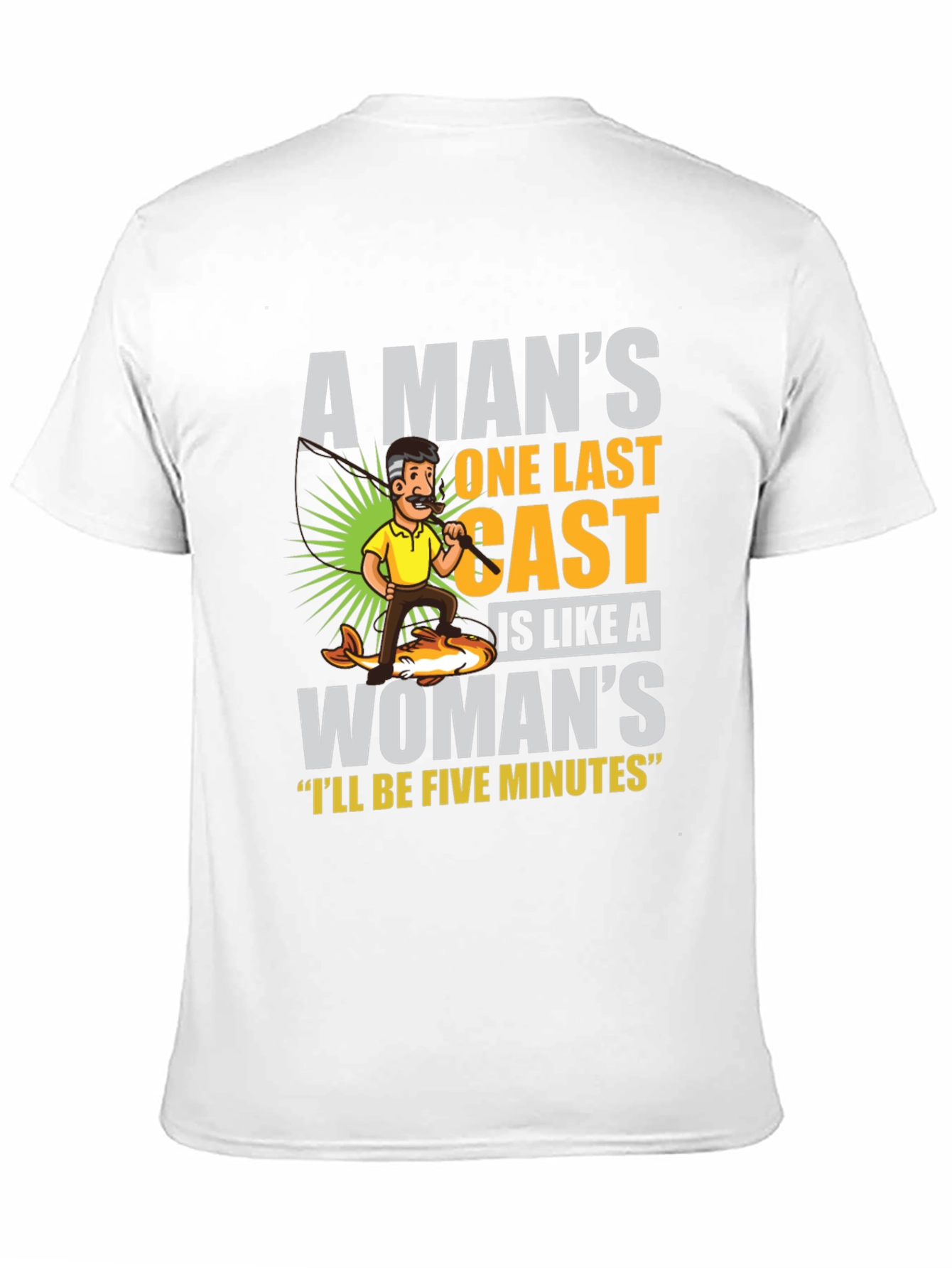 Black Funny Fishing T-Shirt: A Man's One Last Cast view 11