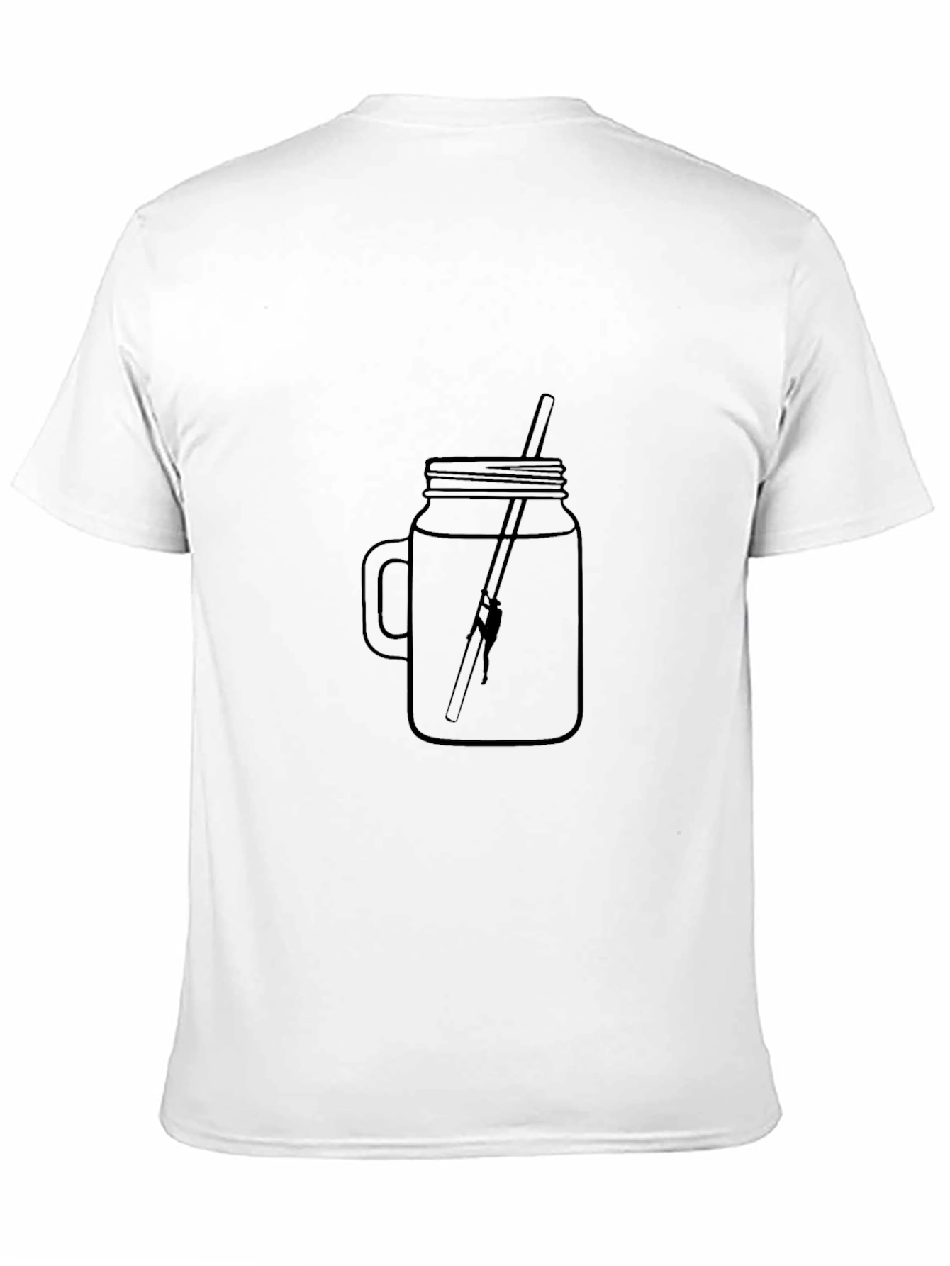 Black Fishing Rod in Jar Graphic Tee - Black Cotton T-Shirt view 11