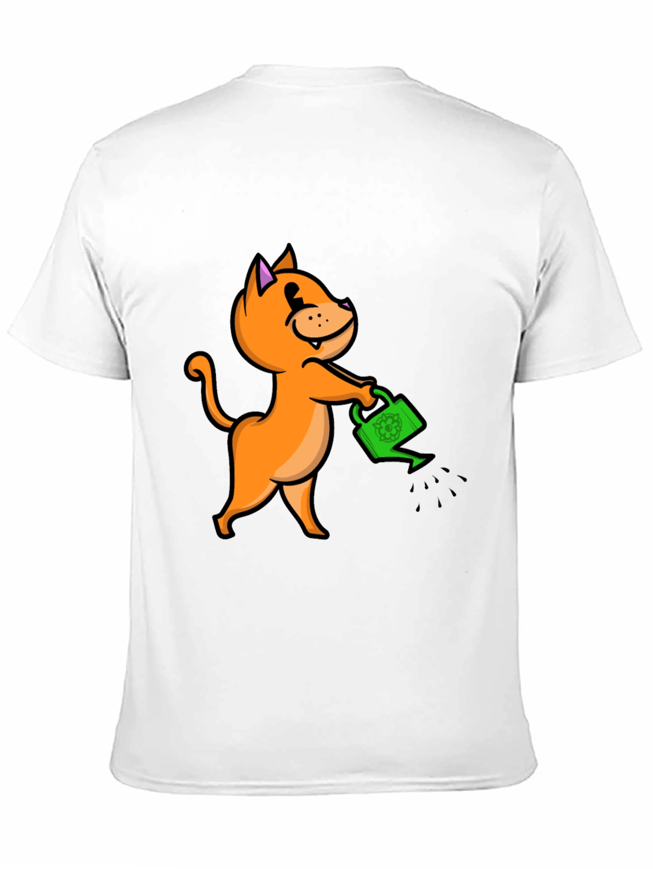 Black Cat with Watering Can T-Shirt view 11