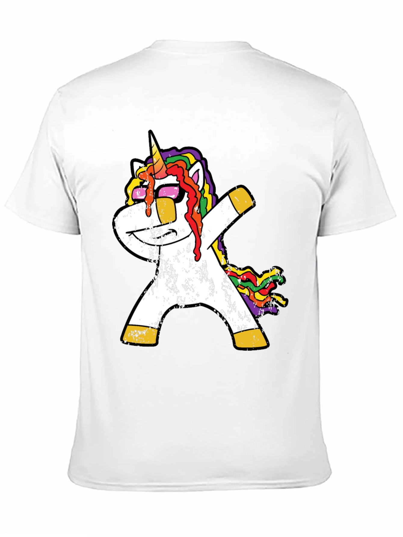 Black Dabbing Unicorn Graphic Tee - Black Casual T-Shirt view 11