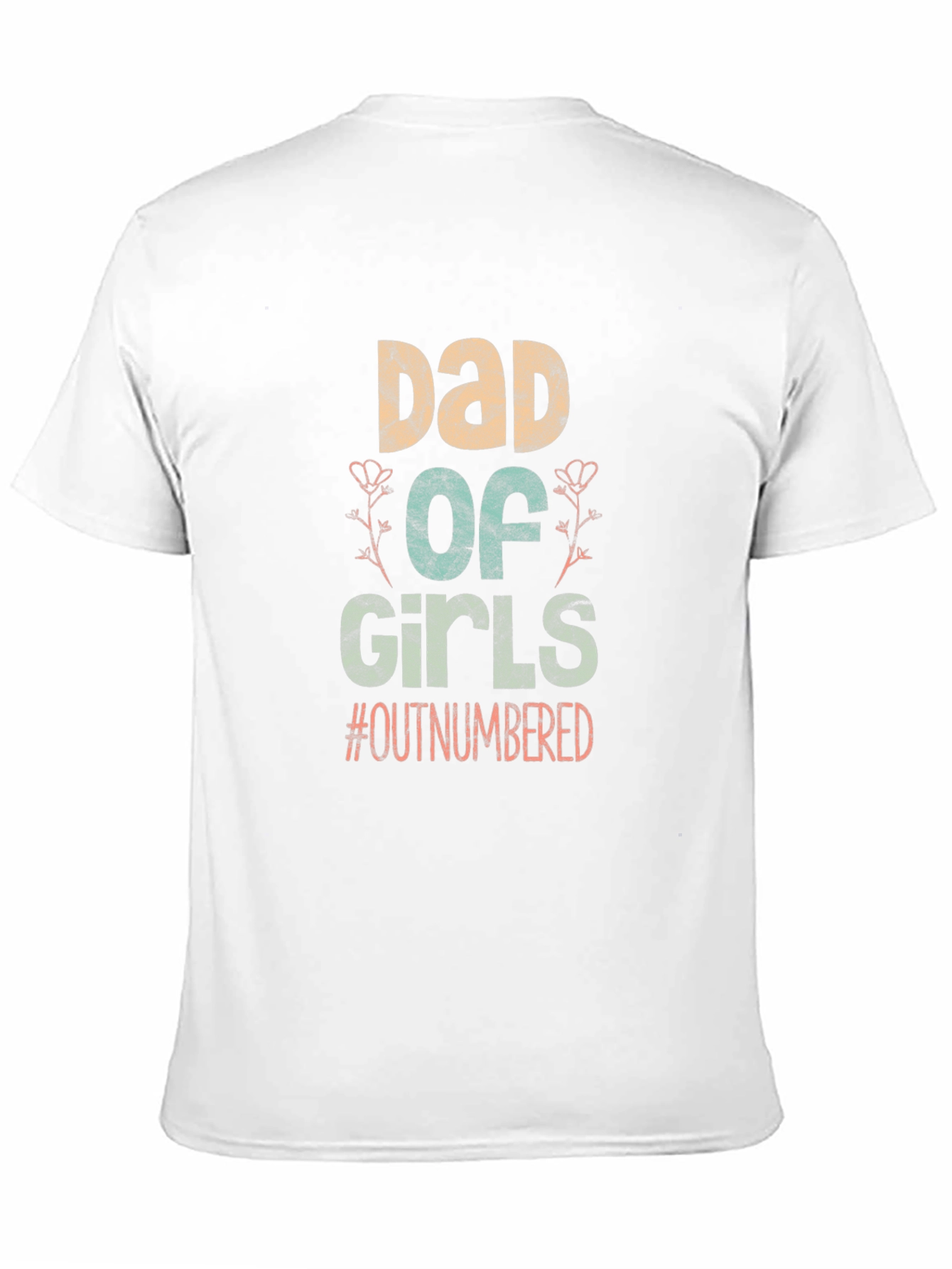 Black Dad of Girls T-Shirt - #Outnumbered view 11