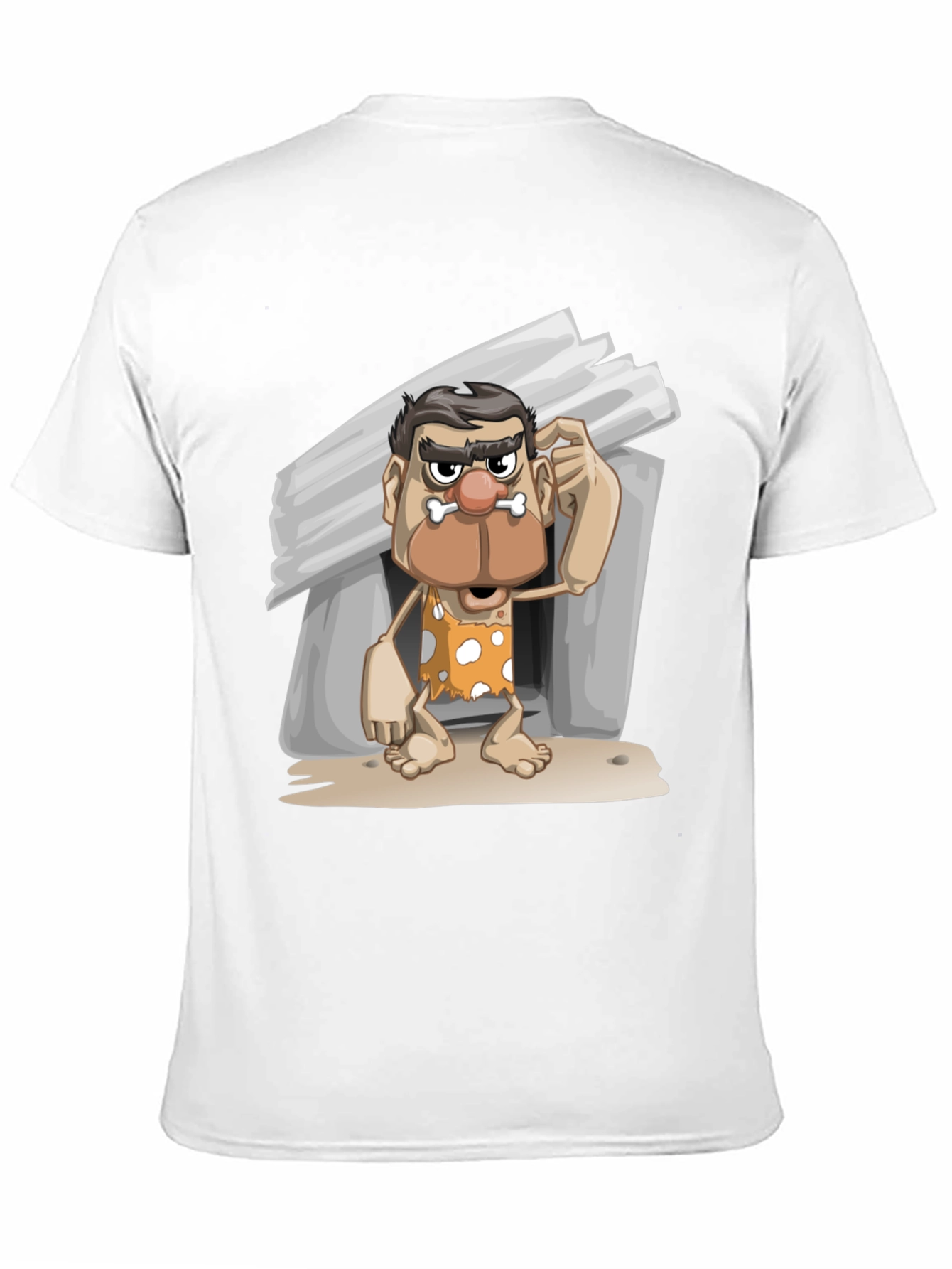 Black Funny Caveman Graphic T-Shirt view 11