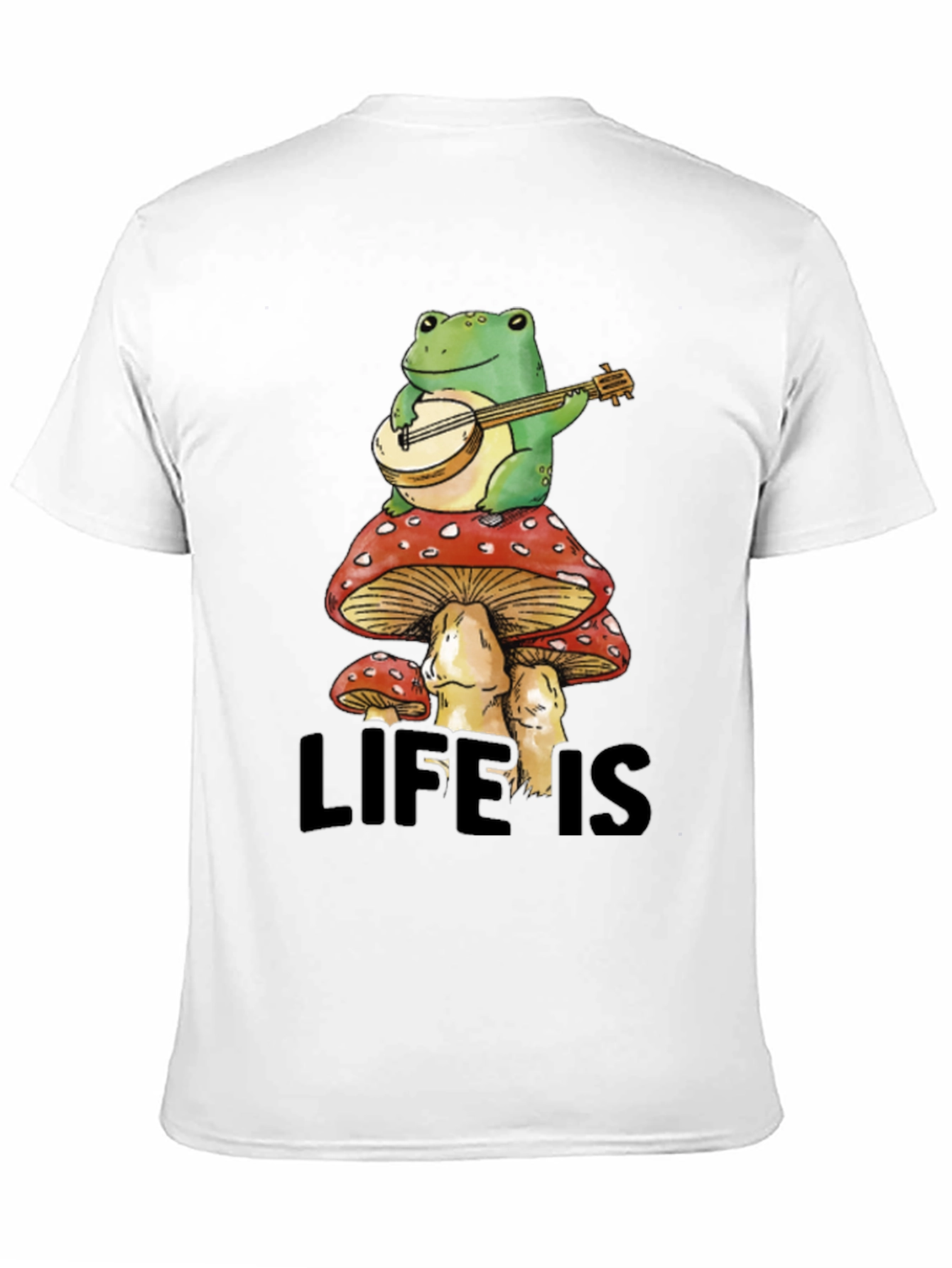 Black Frog on Mushroom T-Shirt - Life is Good! view 11