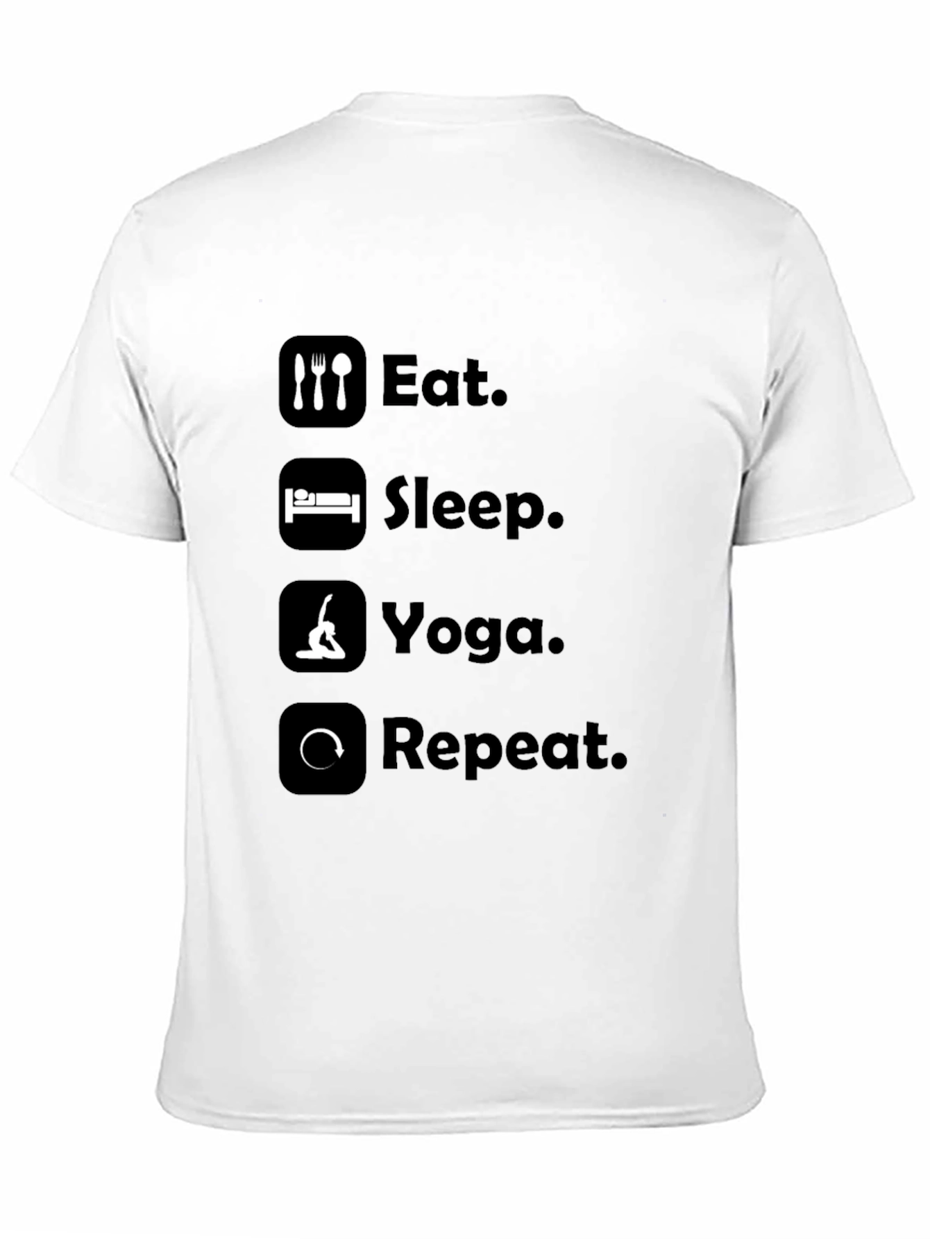 Black Eat Sleep Yoga Repeat Graphic Tee - Black T-Shirt view 11
