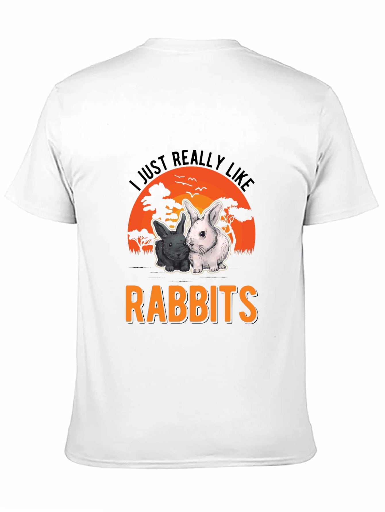 Black I Just Really Like Rabbits T-Shirt view 11