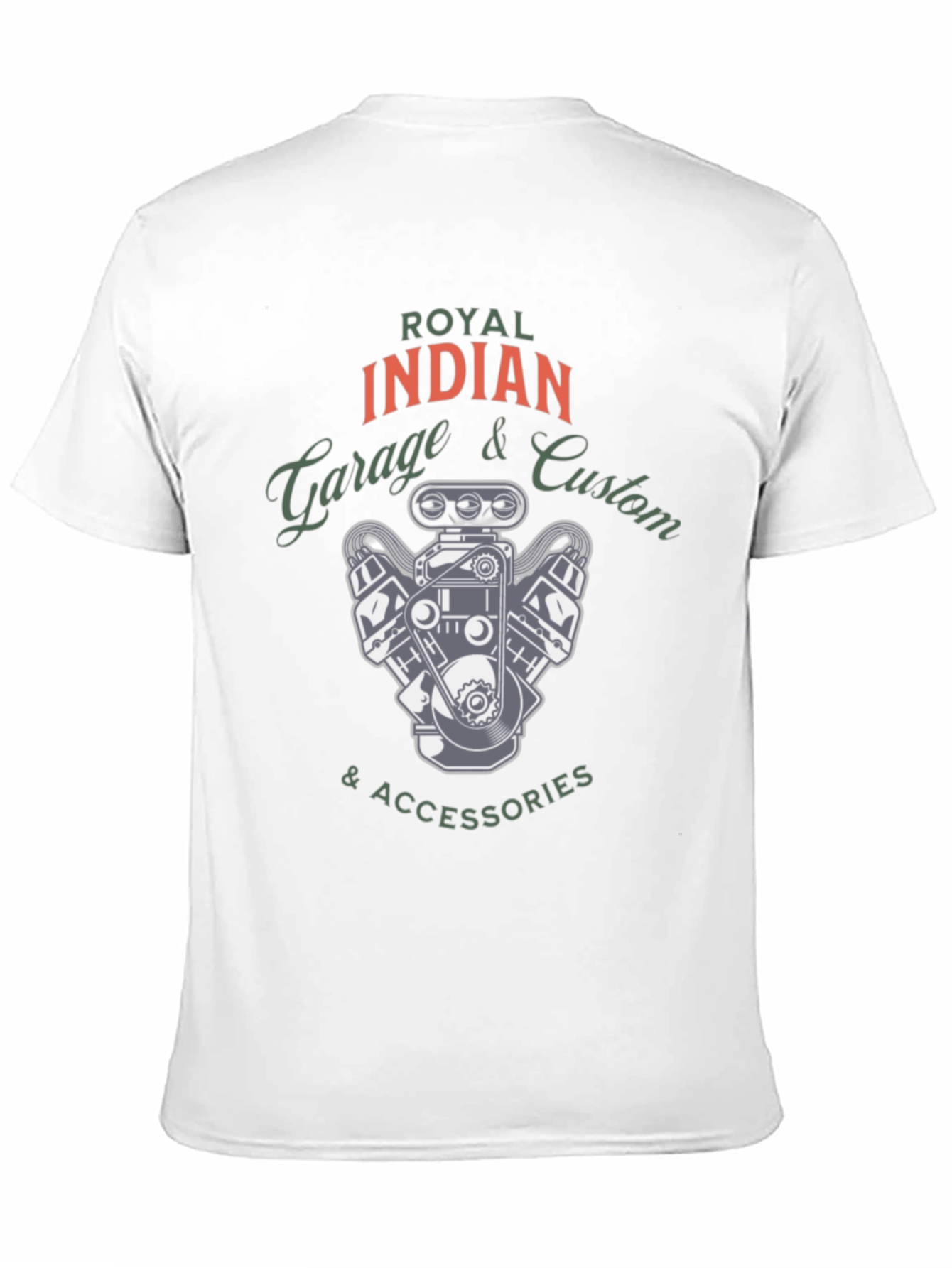 Black Royal Indian Garage Custom Tee - Automotive Inspired Design view 11