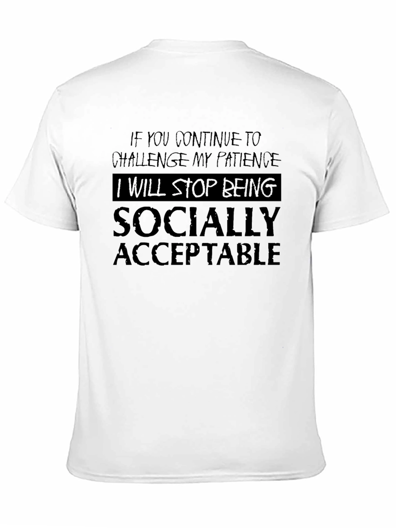 Black Funny Patience Challenge Black T-Shirt view 11