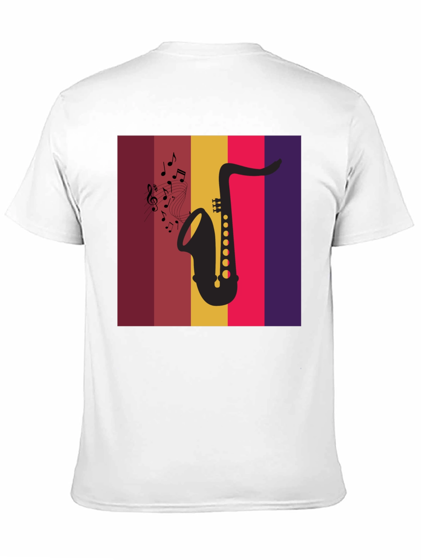 Black Saxophone Music Graphic Tee - Retro Style  view 11
