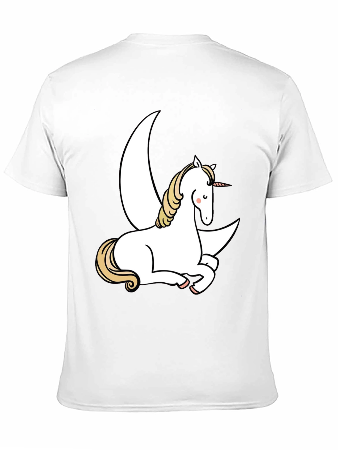 Black Unicorn Moon Graphic Tee - Black Cotton Blend Shirt view 11