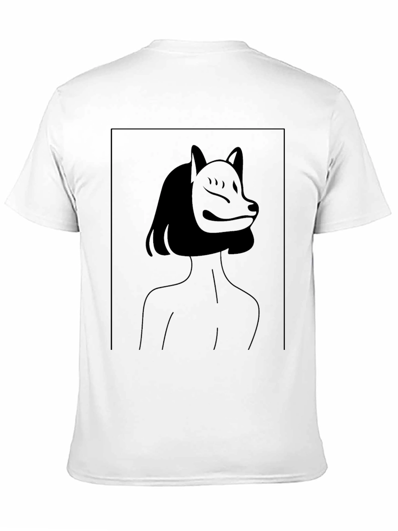 Black Abstract Fox Mask Graphic Tee view 11