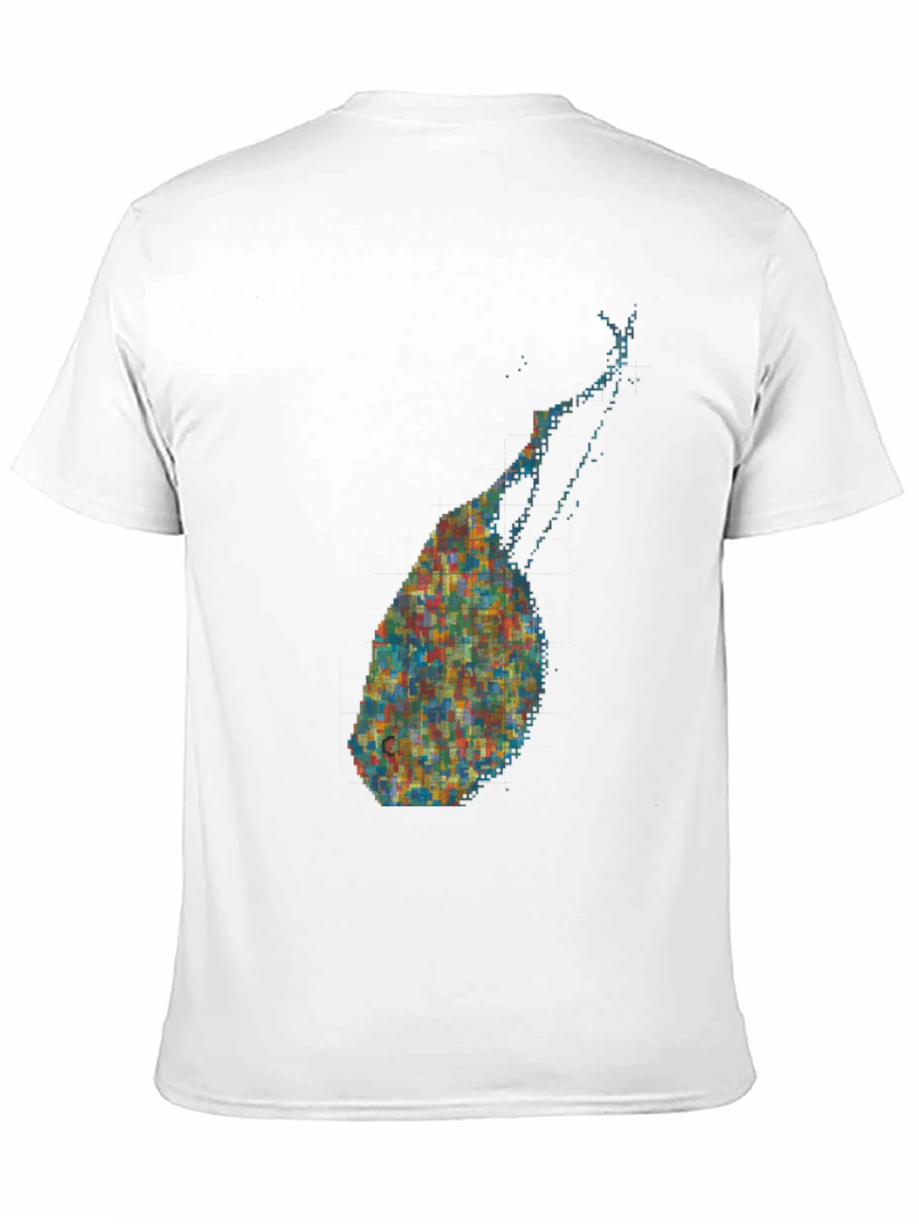 Black Abstract Pixel Art Graphic Black T-Shirt view 11