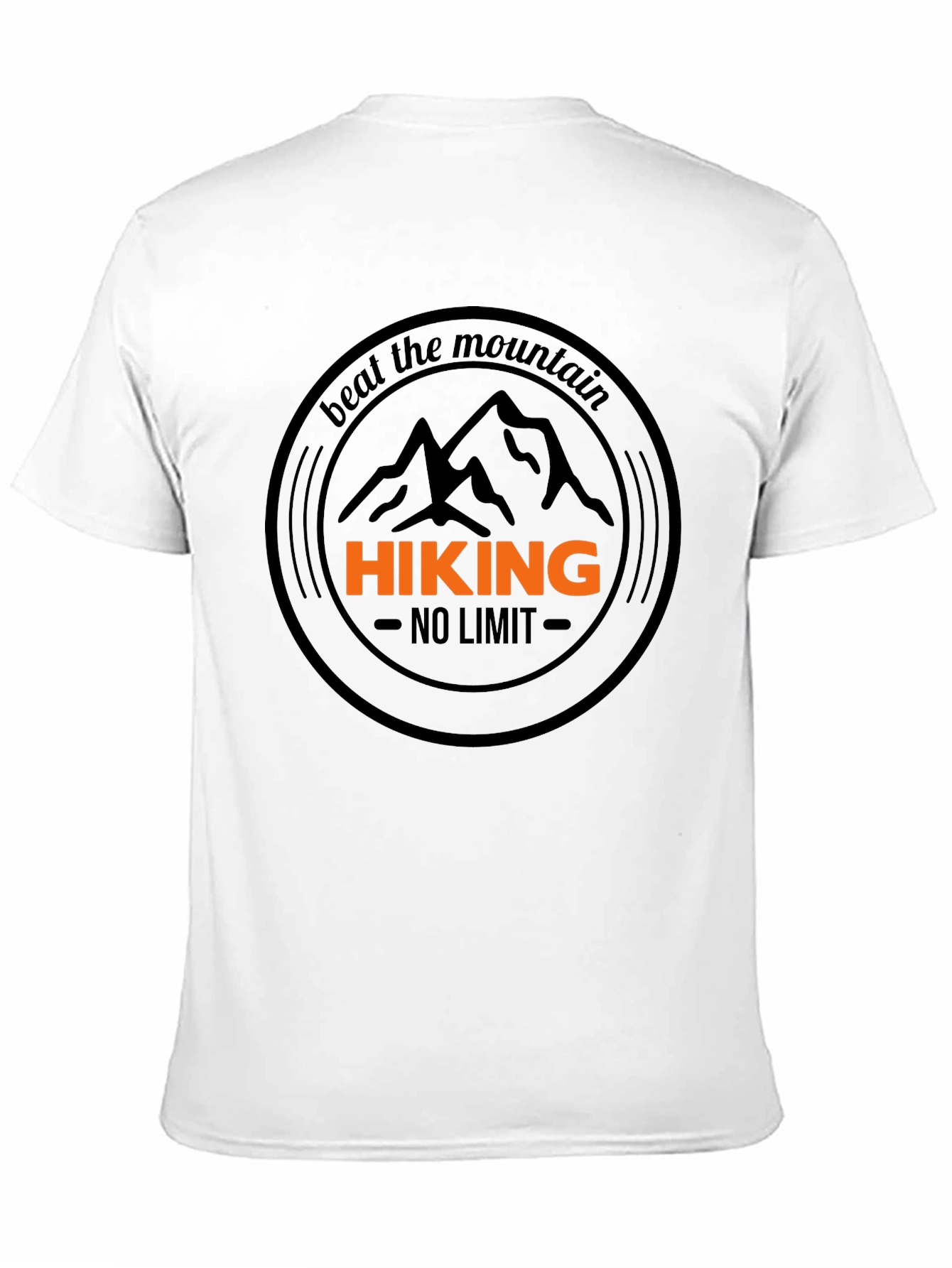 Black Hiking T-Shirt - Beat The Mountain - Black Cotton Tee view 11
