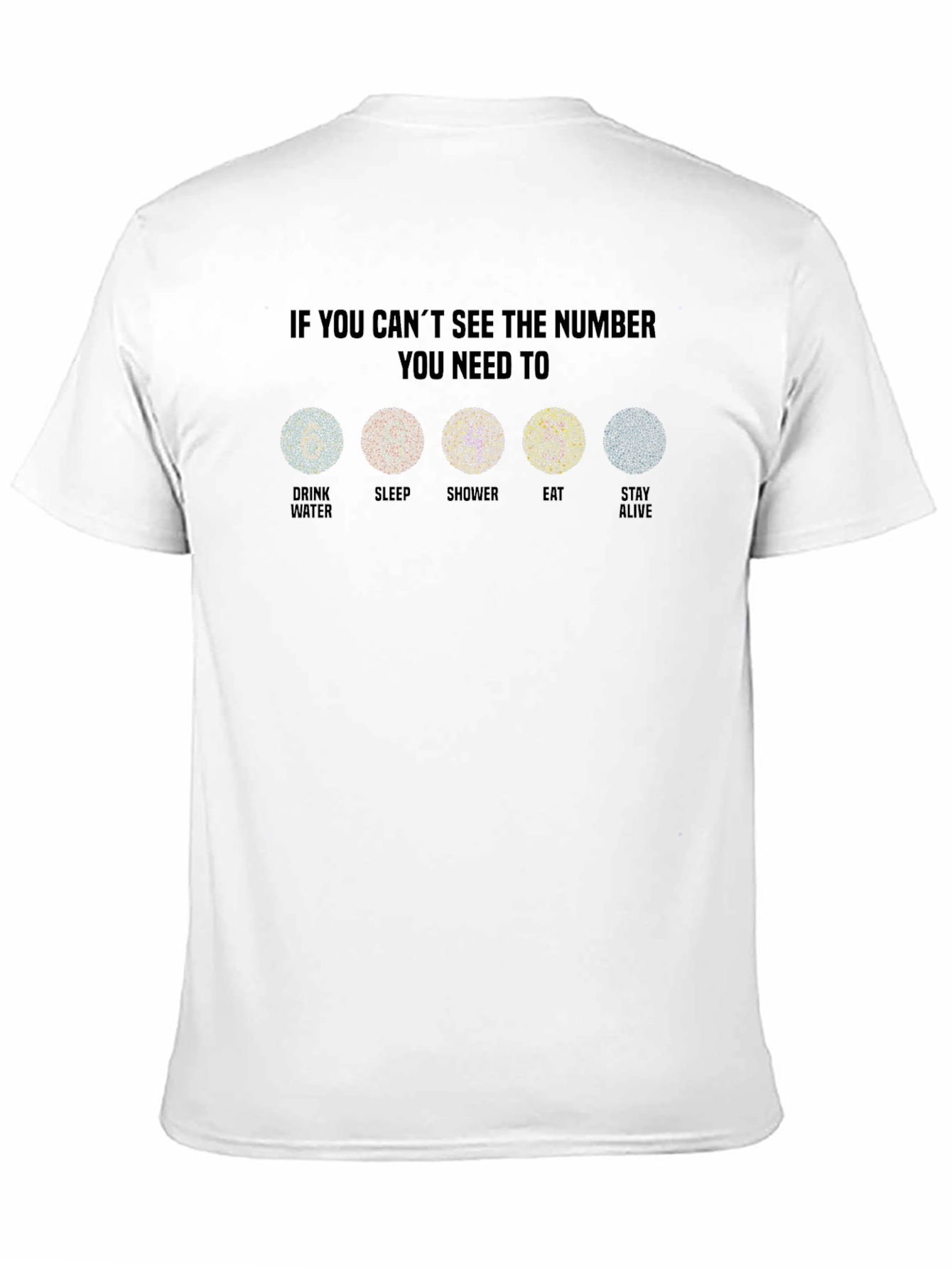 Black Color Blindness Test T-Shirt view 11