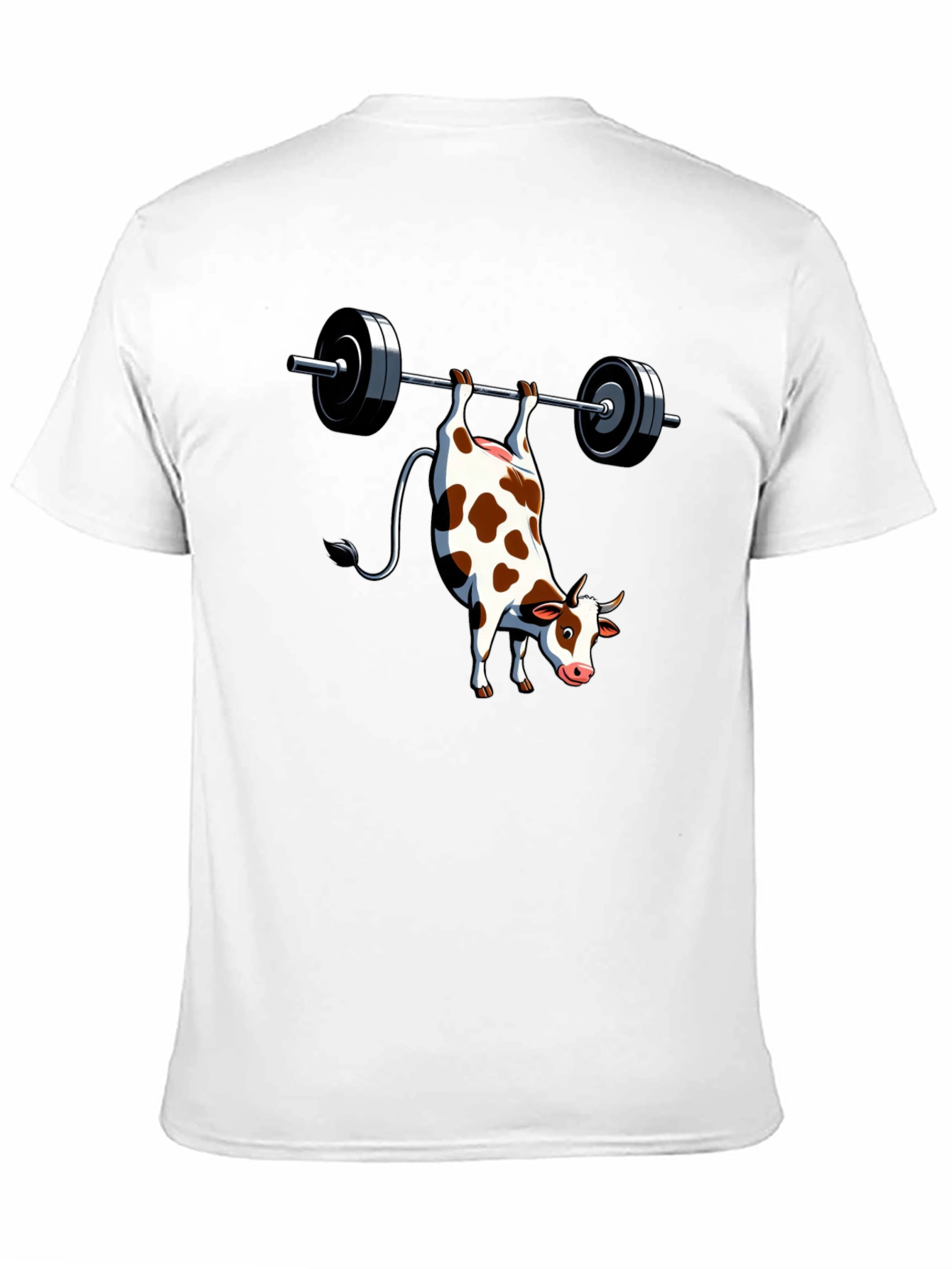 Black Funny Cow Weightlifting Black T-Shirt view 11