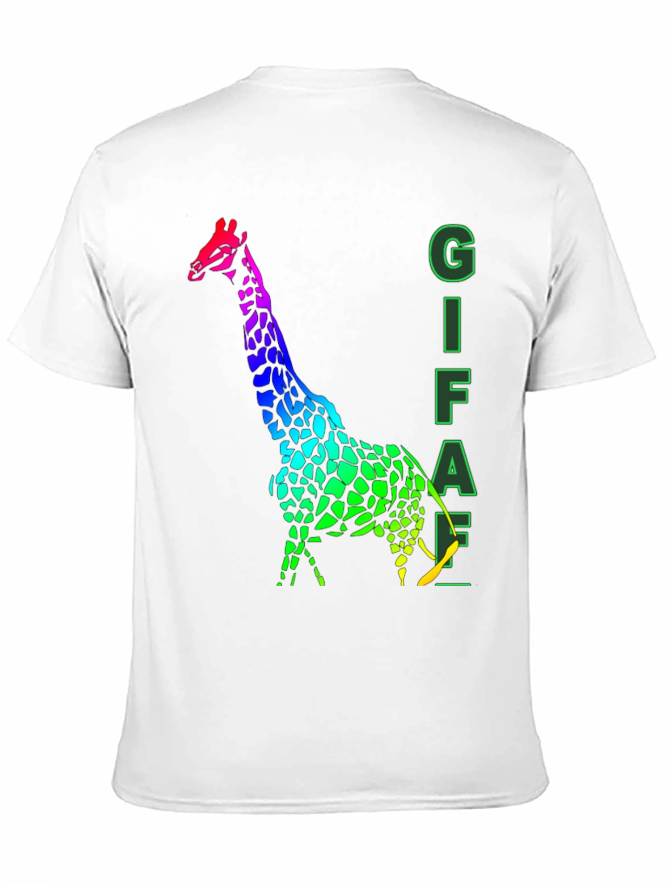 Black Rainbow Giraffe Graphic Tee - Men's Black T-Shirt view 11