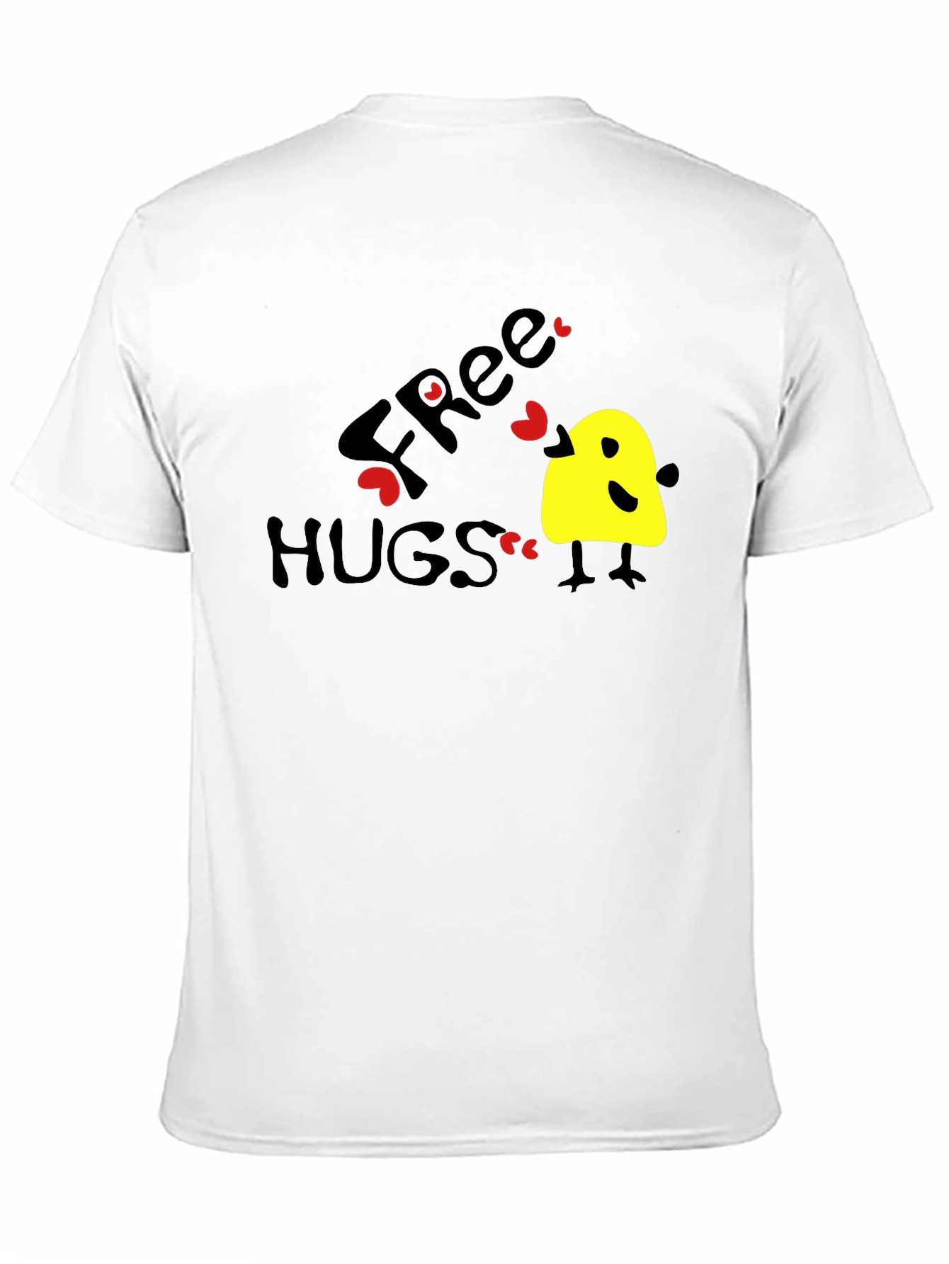 Black Free Hugs Graphic Tee - Black Cotton T-Shirt view 11